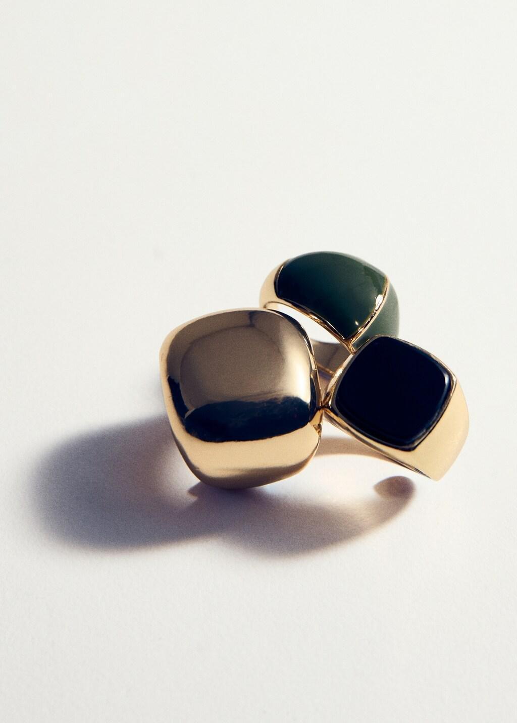 Gold Combined Ring 3 Set, Gold, large image number 2