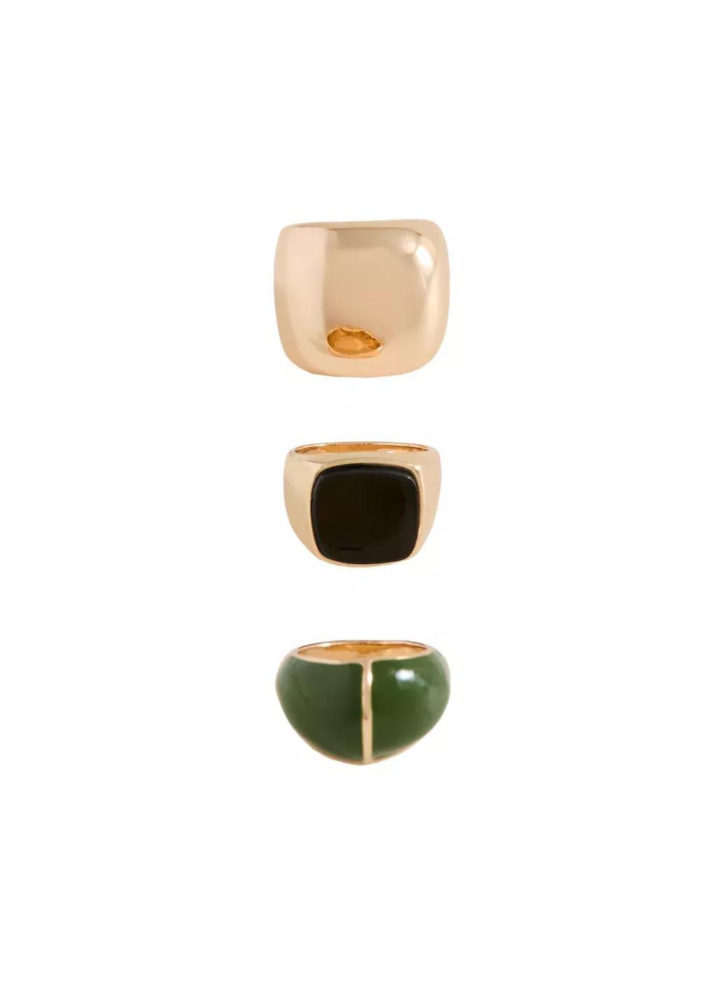Gold Combined Ring 3 Set, Gold, large image number 3