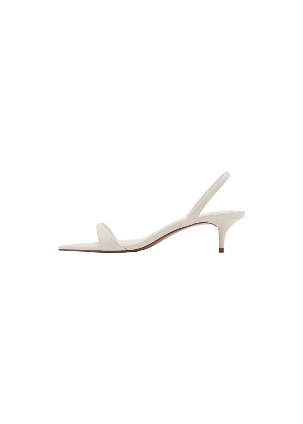 Beige Kitten-Heel Sandals With Strap, Light Beige, large image number 2
