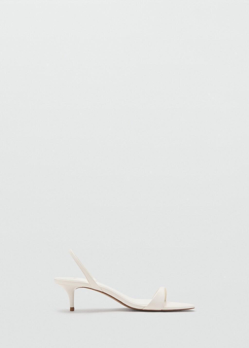 Beige Kitten-Heel Sandals With Strap, Light Beige, large image number 3