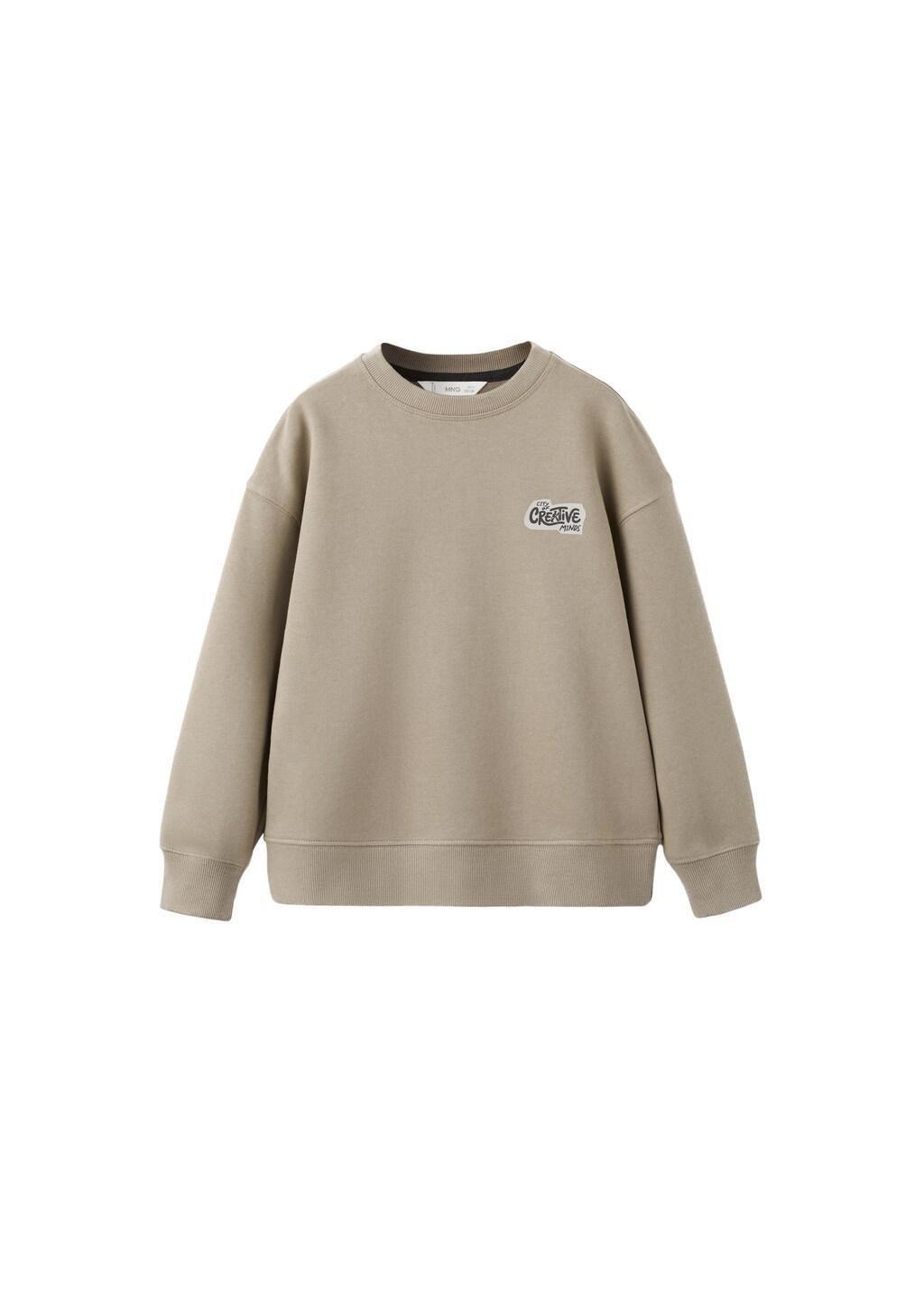 Brown Lt Pastel Printed Cotton Sweatshirt, Kids Boy, Light Pastel Brown, large image number 6