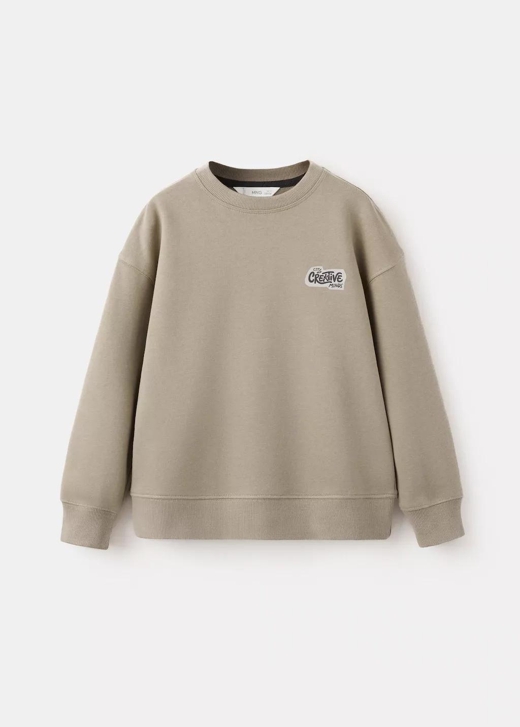 Brown Lt Pastel Printed Cotton Sweatshirt, Kids Boy, Light Pastel Brown, large image number 7