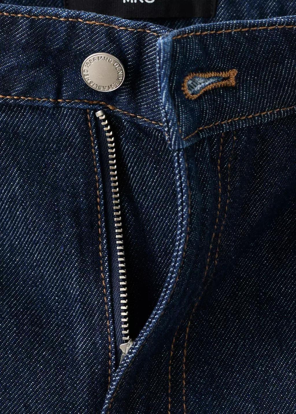 Blue High-Waist Straight-Fit Denim Shorts, Open Blue, large image number 5