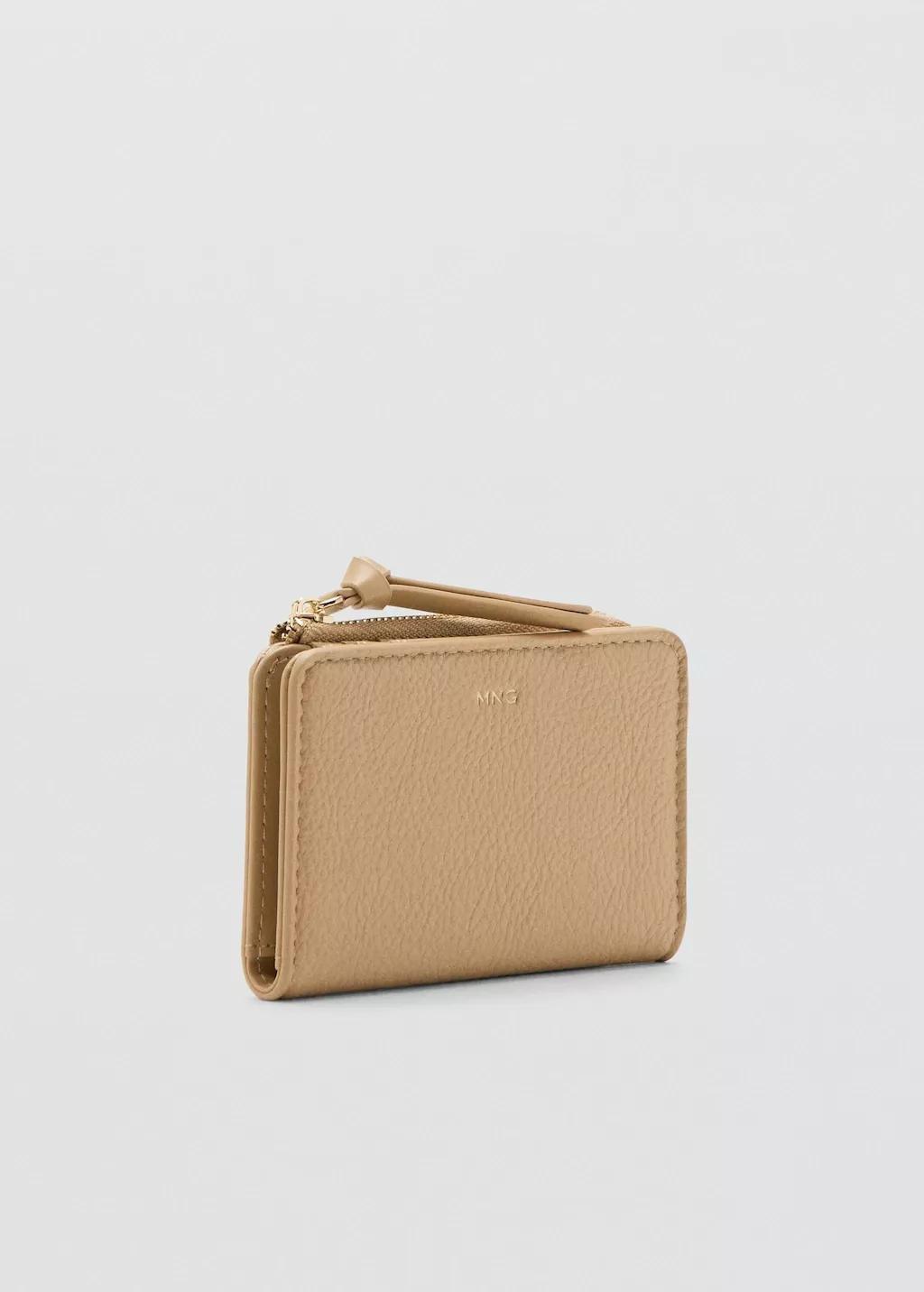 Beige Small Faux-Leather Wallet, 0201_08, large image number 0