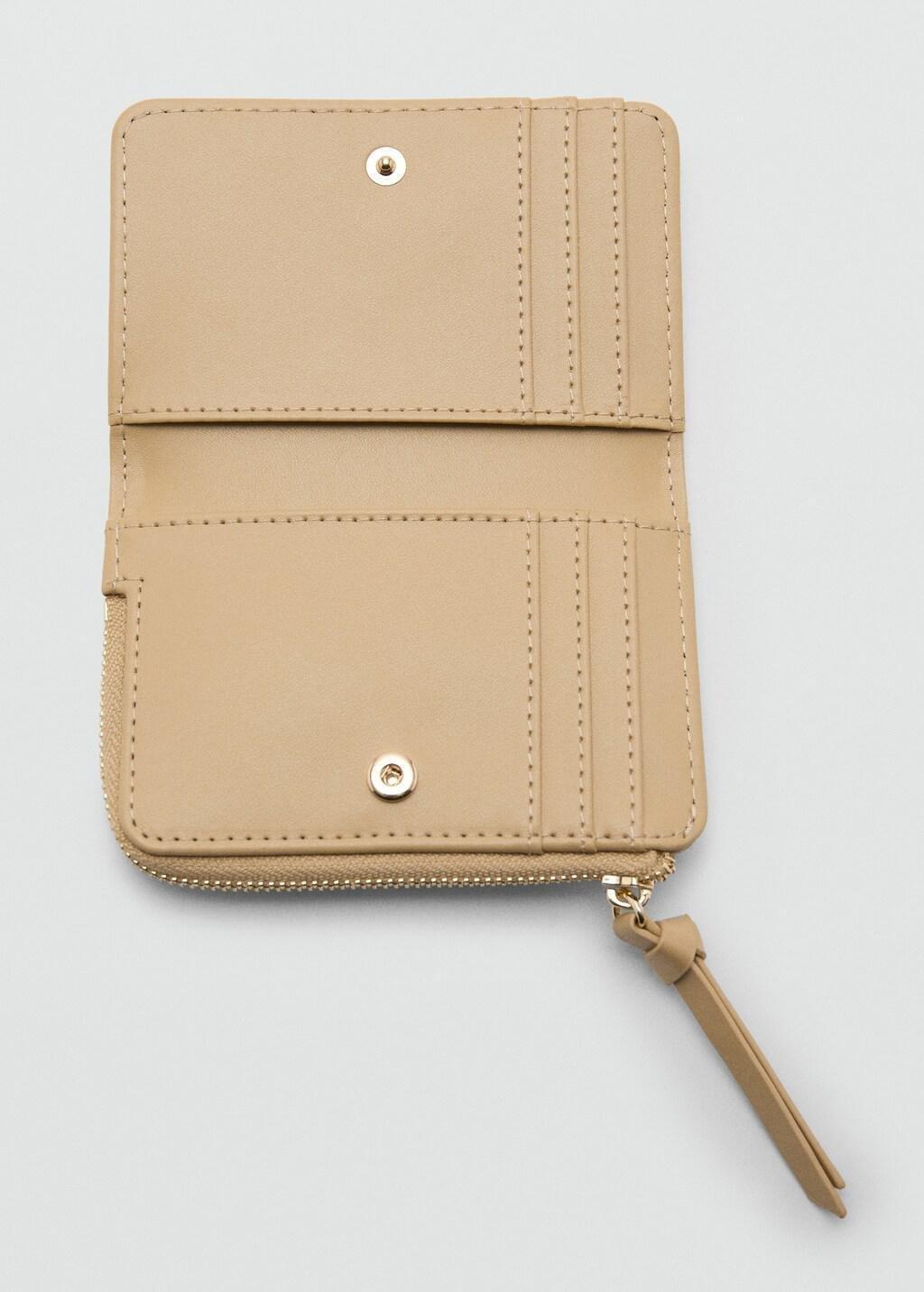 Beige Small Faux-Leather Wallet, 0201_08, large image number 1