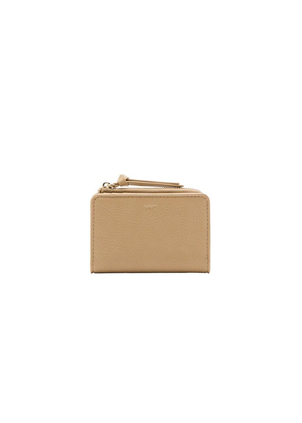Beige Small Faux-Leather Wallet, 0201_08, large image number 2