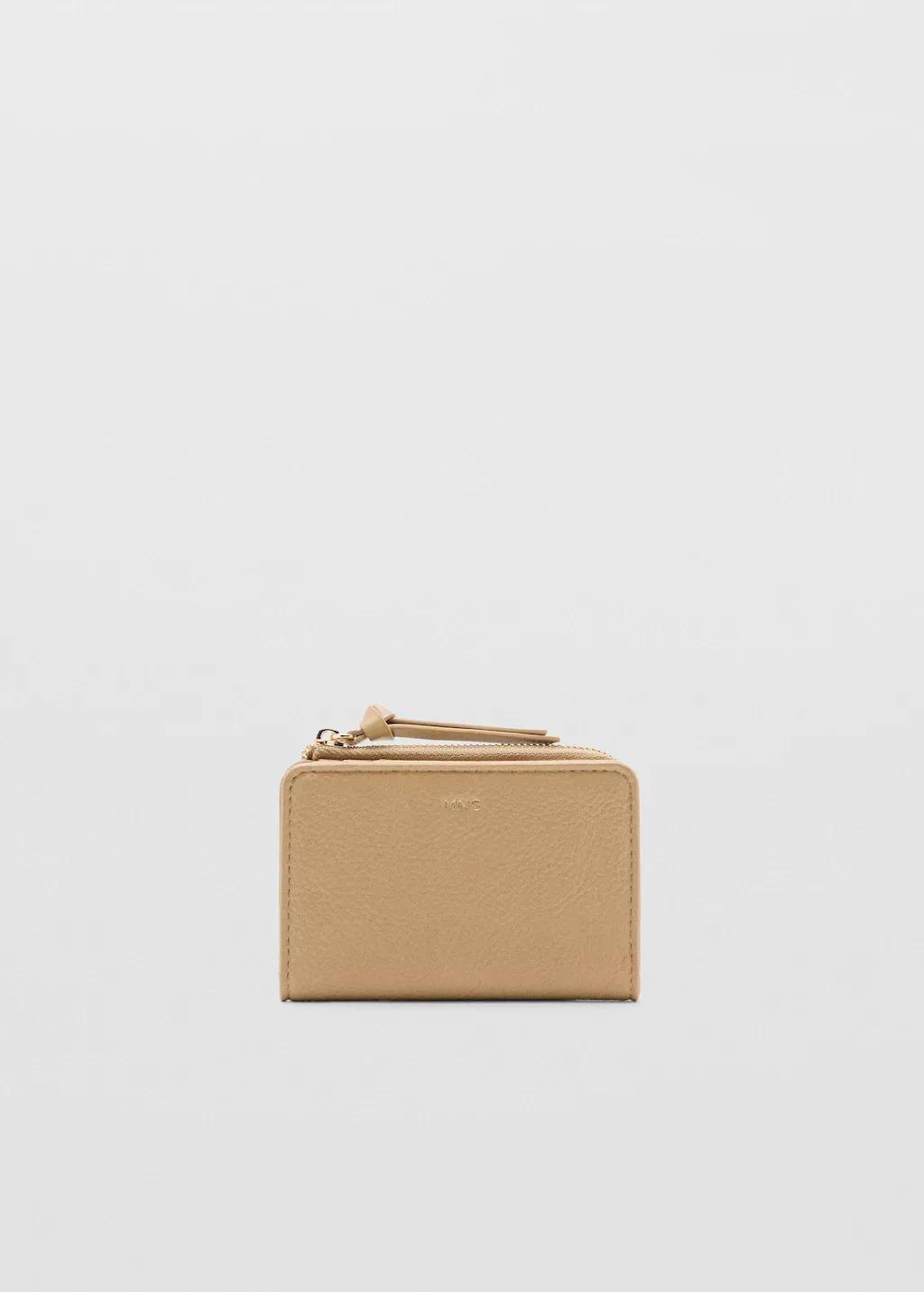 Beige Small Faux-Leather Wallet, 0201_08, large image number 3