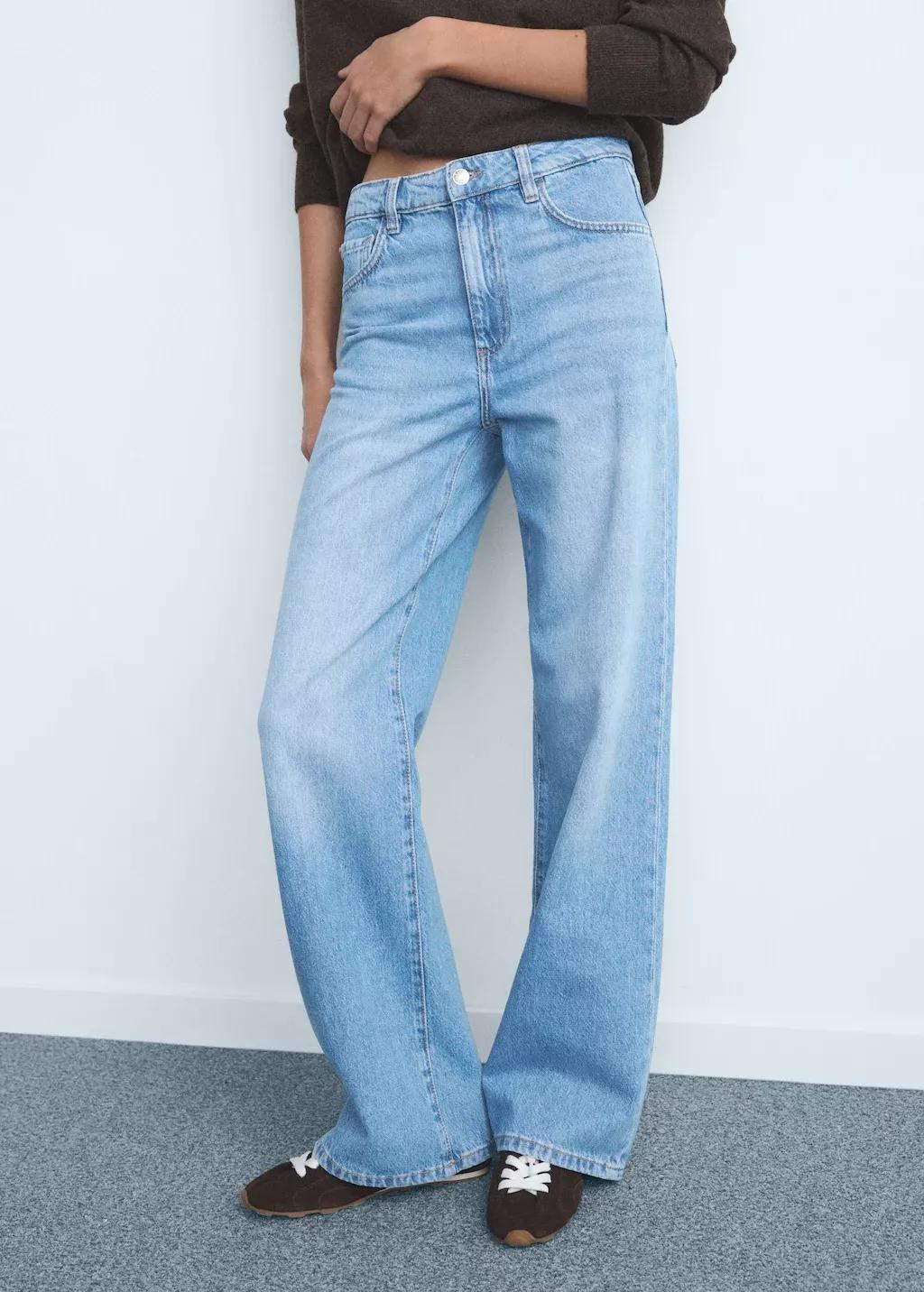 Blue Danila High-Waisted Wide Leg Jeans, Open Blue, large image number 3