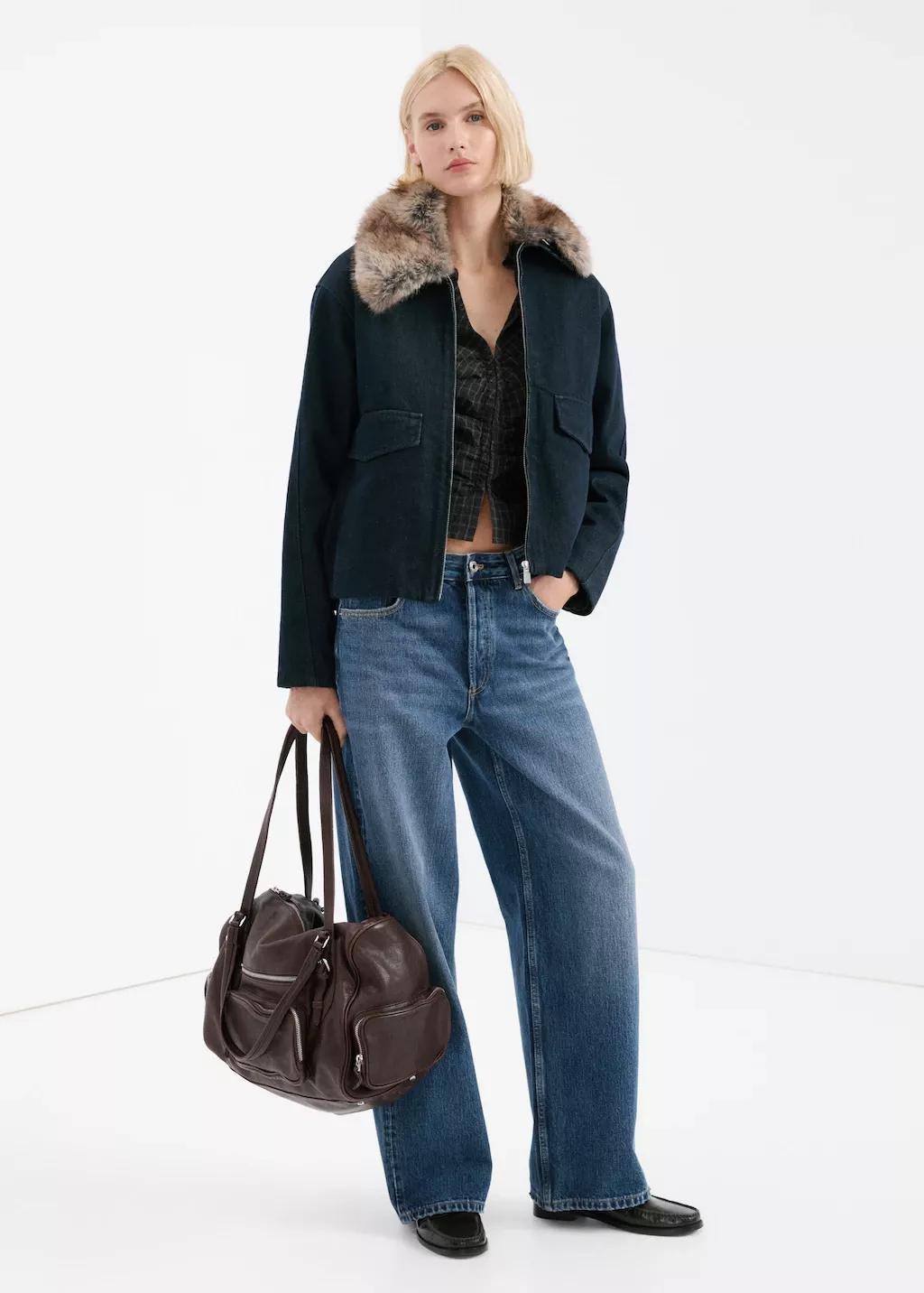 Blue Straight Low-Waist Jeans, Open Blue, large image number 0