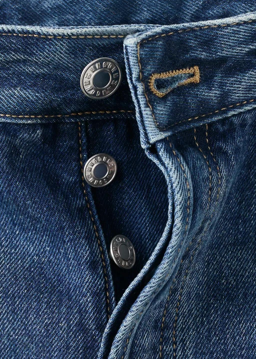 Blue Straight Low-Waist Jeans, Open Blue, large image number 4
