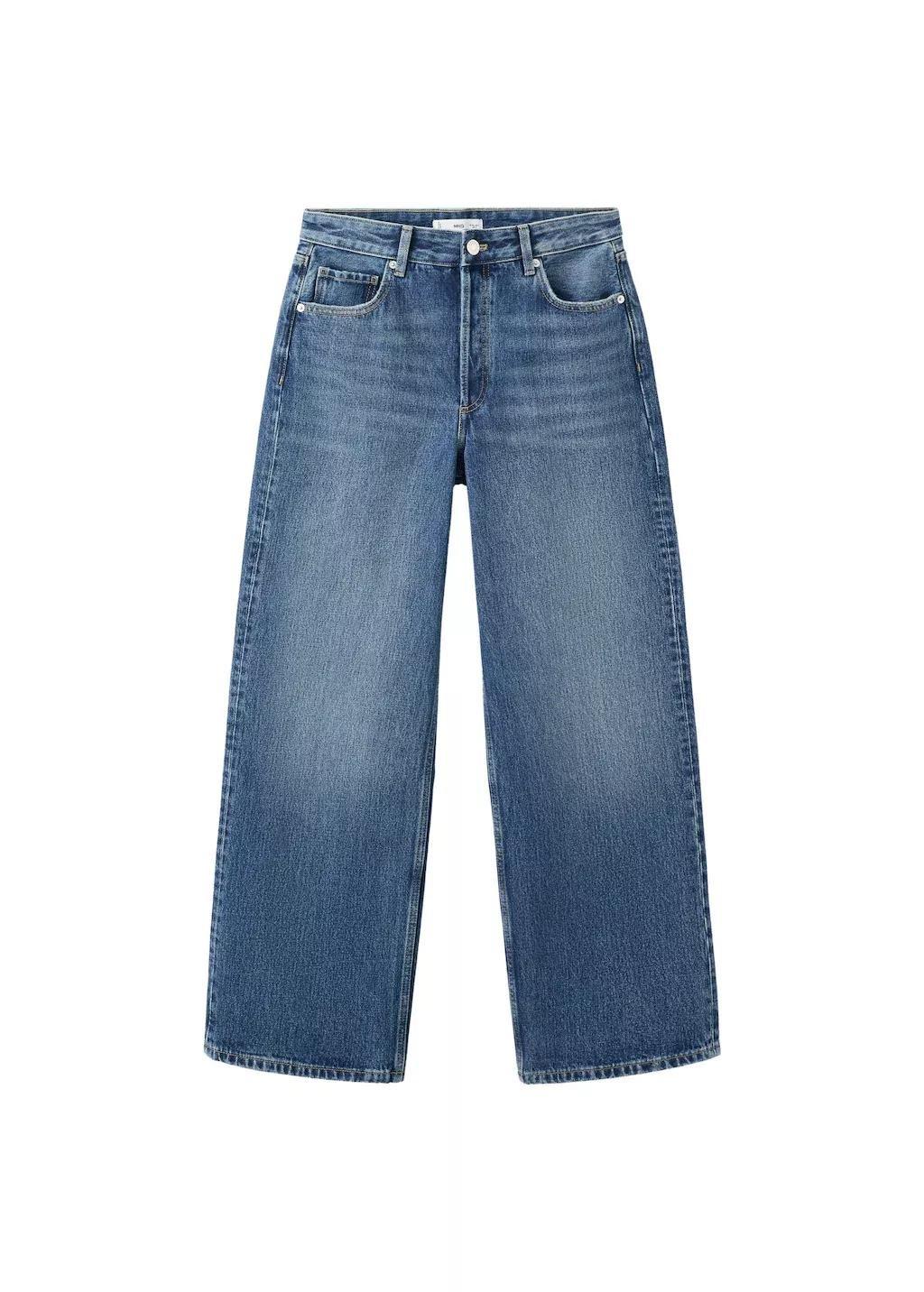 Blue Straight Low-Waist Jeans, Open Blue, large image number 6