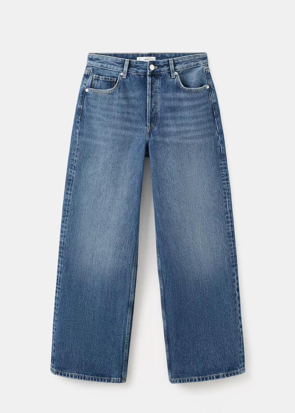 Blue Straight Low-Waist Jeans, Open Blue, large image number 8