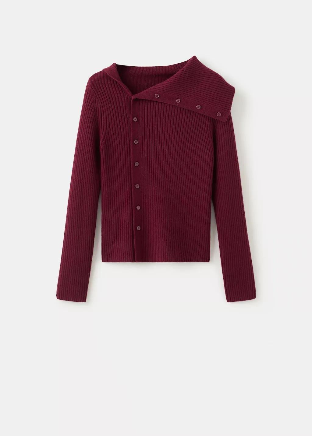 Red Cardigan With Shawl Collar, 0201_70, large image number 6