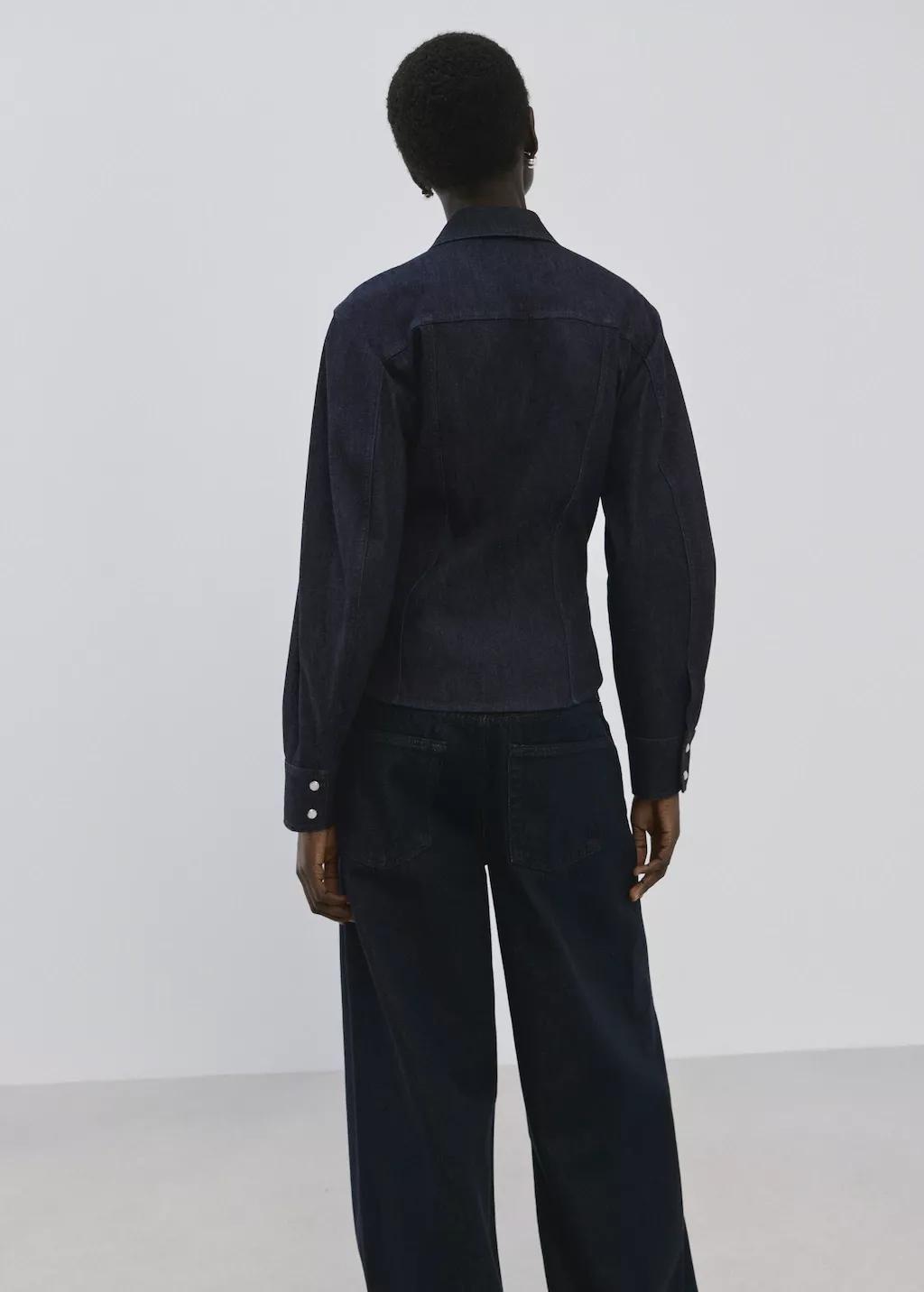 Blue Denim Shirt With Seams, 0201_TS, large image number 2