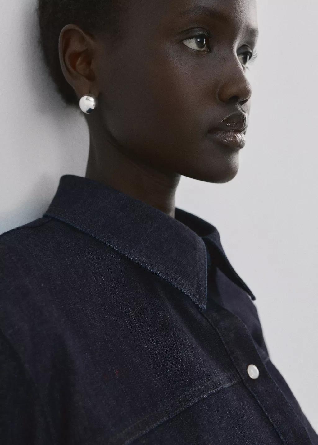 Blue Denim Shirt With Seams, 0201_TS, large image number 4