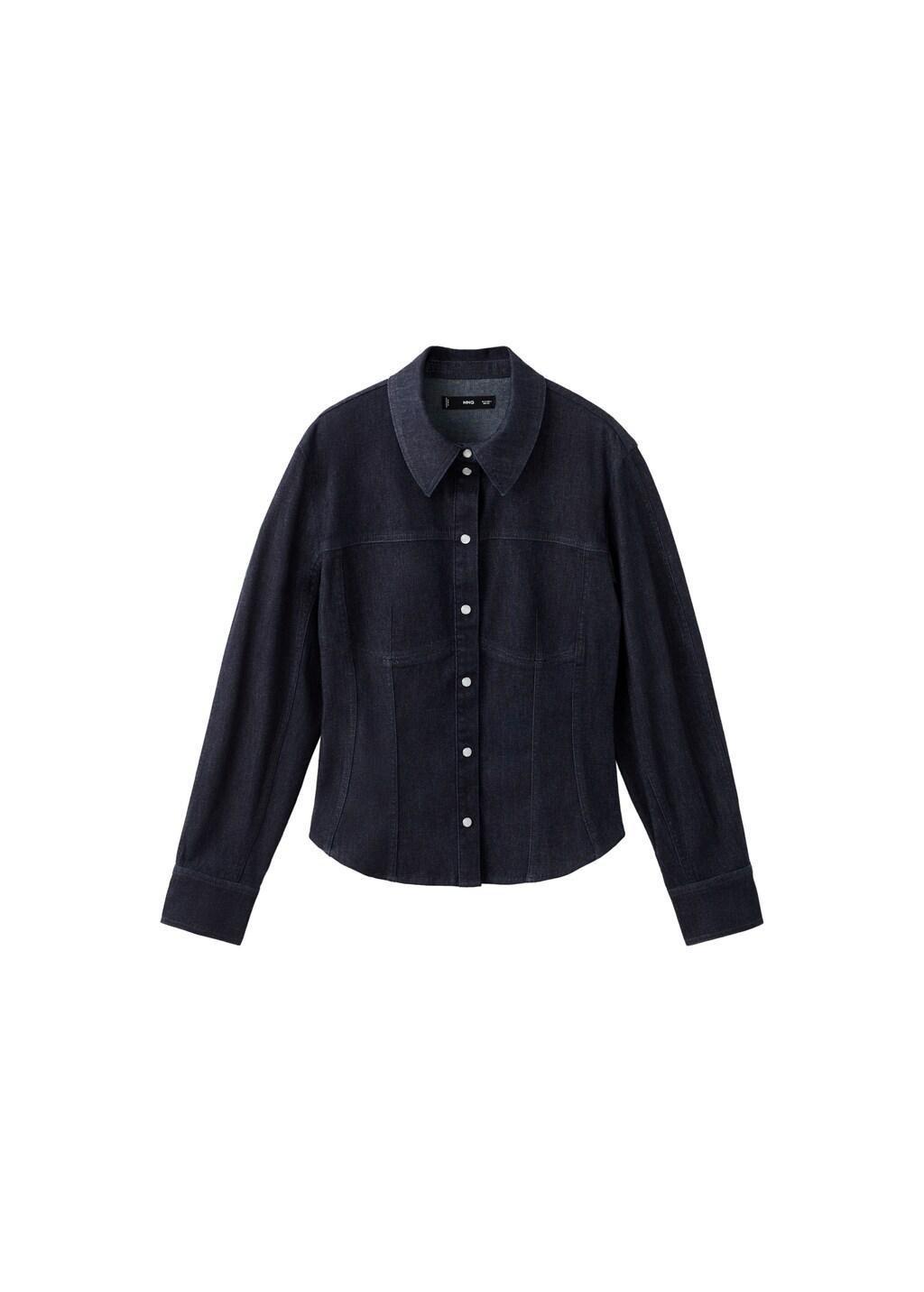 Blue Denim Shirt With Seams, 0201_TS, large image number 6