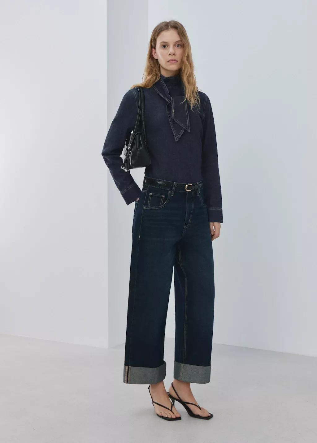 Blue Denim Shirt With Tie Fastening, 0201_TO, large image number 0