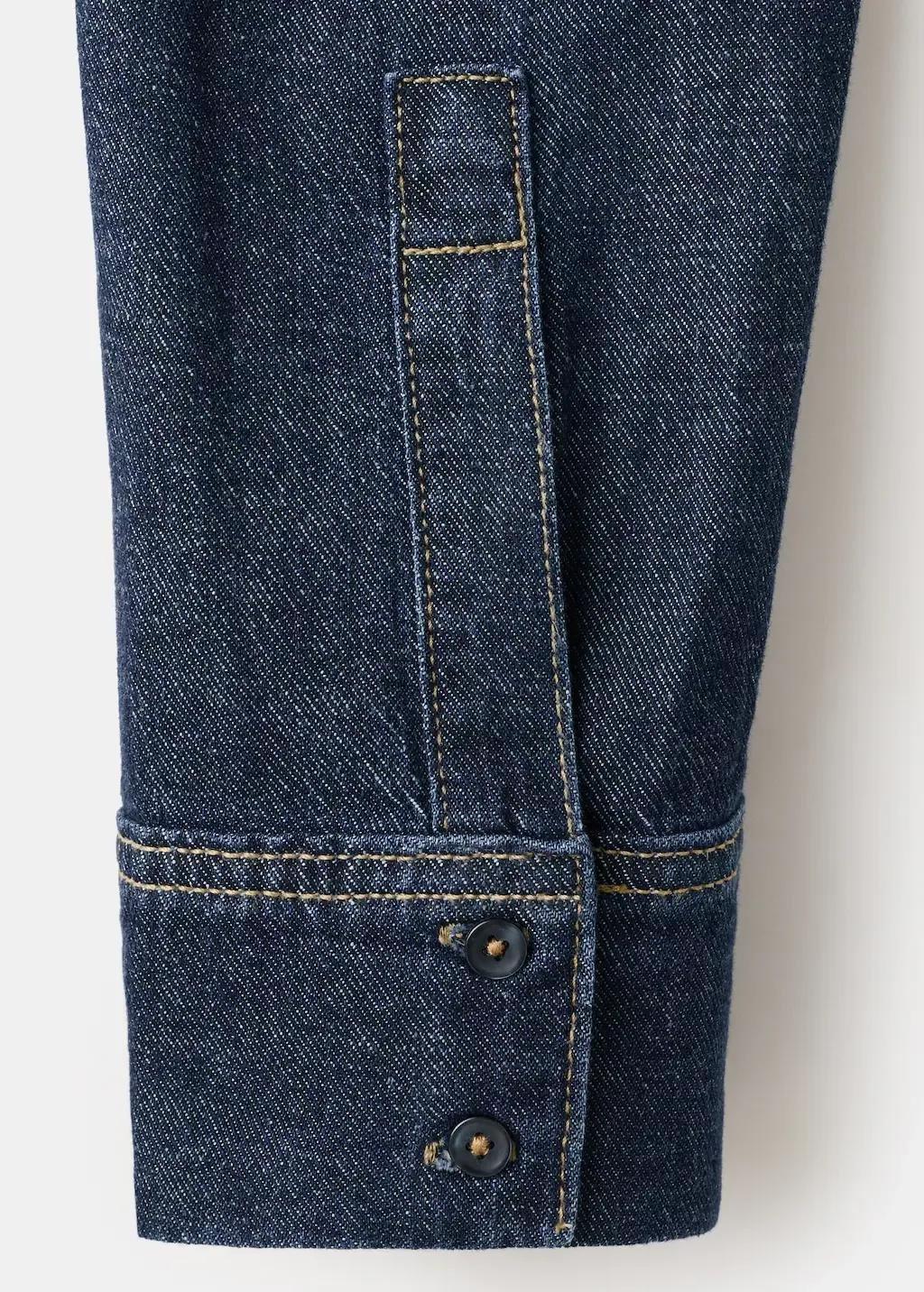 Blue Denim Shirt With Tie Fastening, 0201_TO, medium