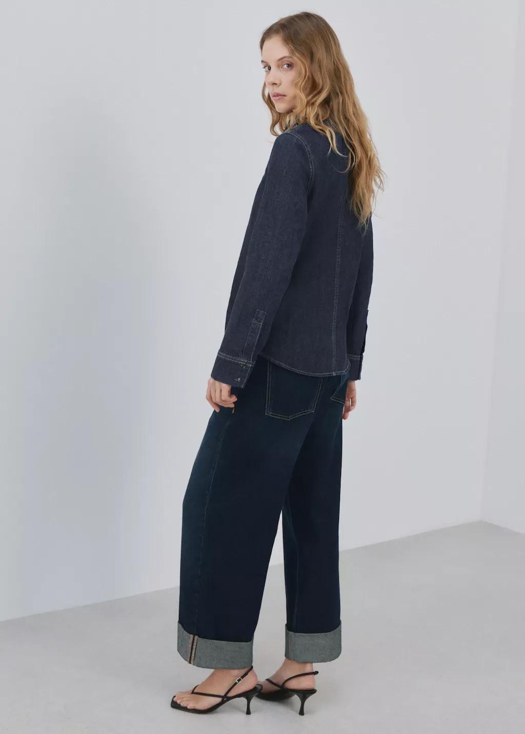 Blue Denim Shirt With Tie Fastening, 0201_TO, large image number 2