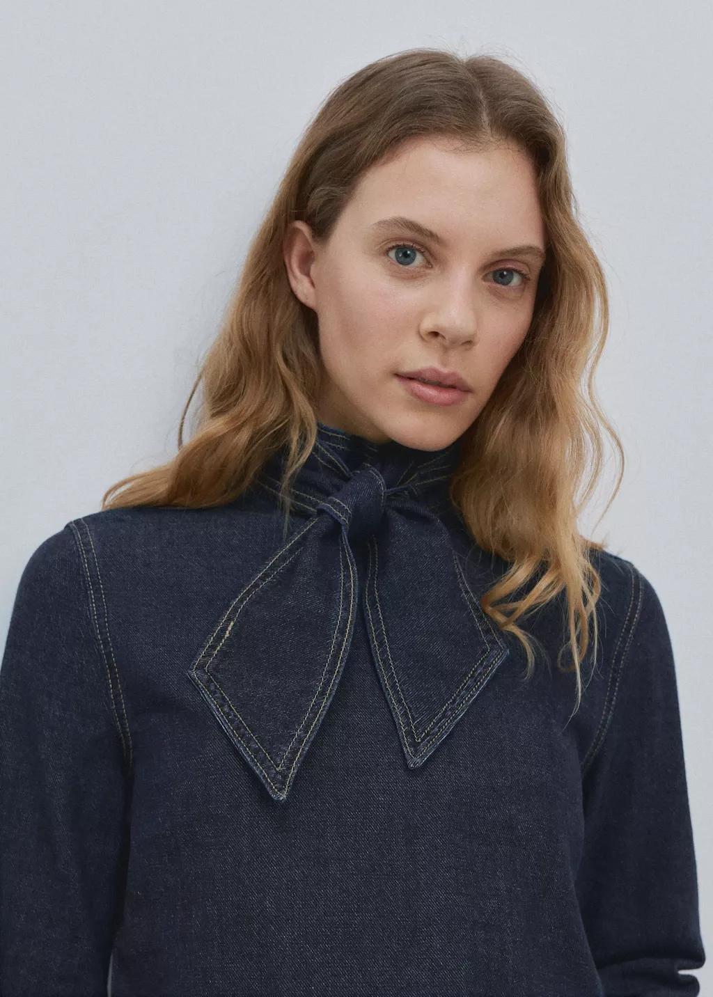 Blue Denim Shirt With Tie Fastening, 0201_TO, large image number 4