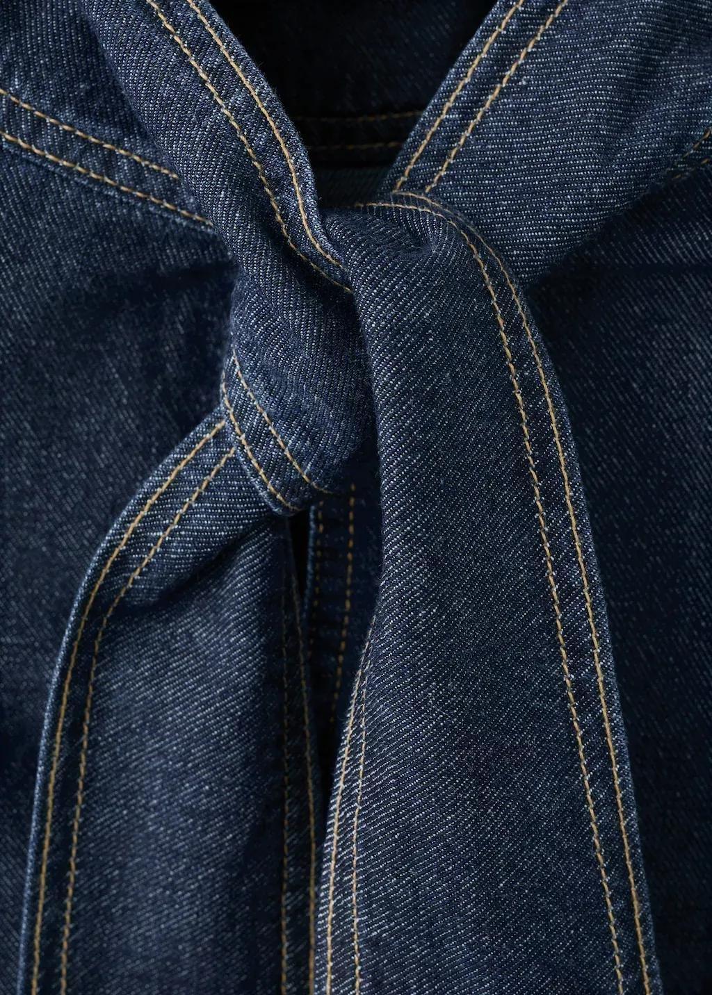 Blue Denim Shirt With Tie Fastening, 0201_TO, large image number 5