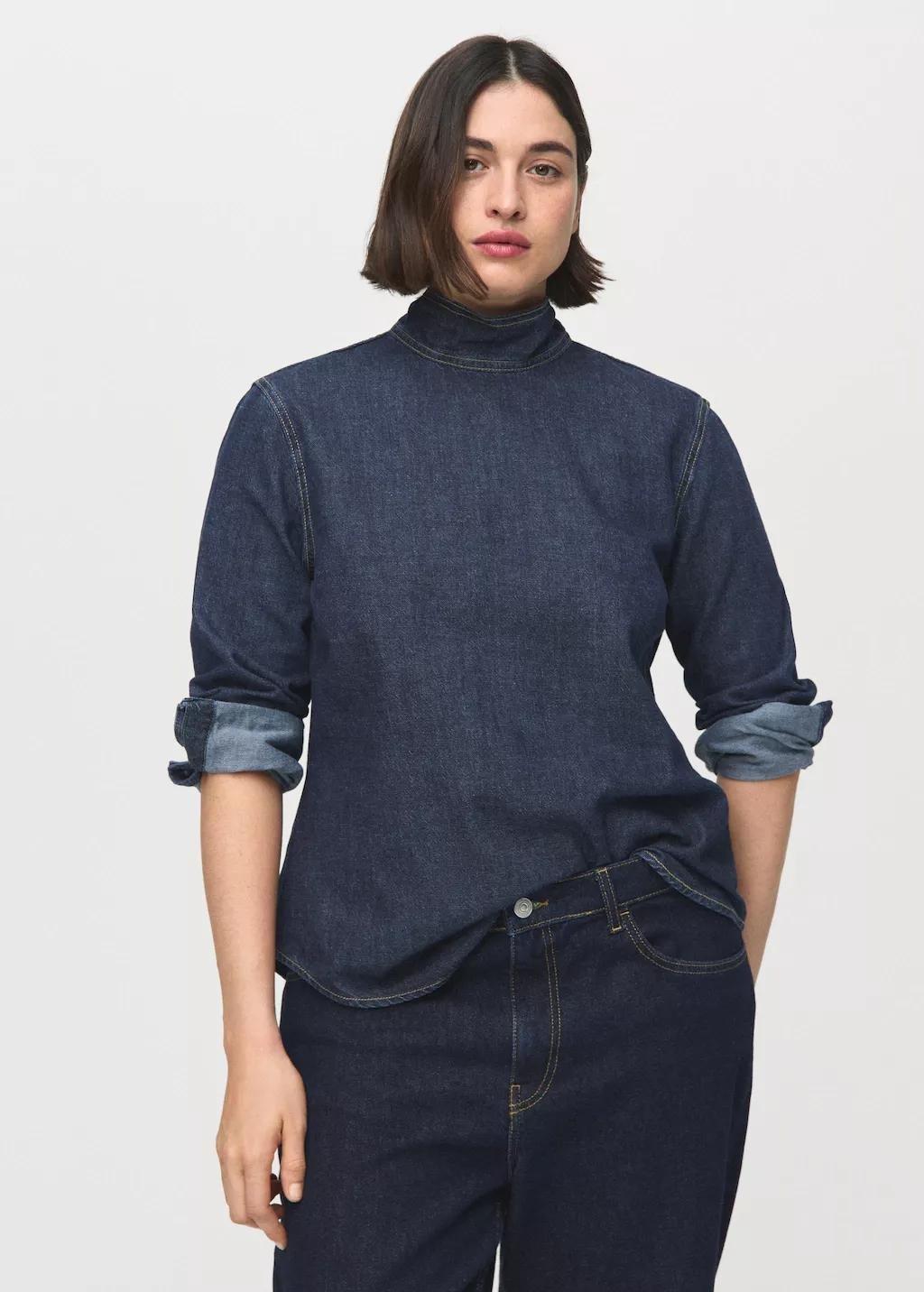 Blue Denim Shirt With Tie Fastening, 0201_TO, large image number 6