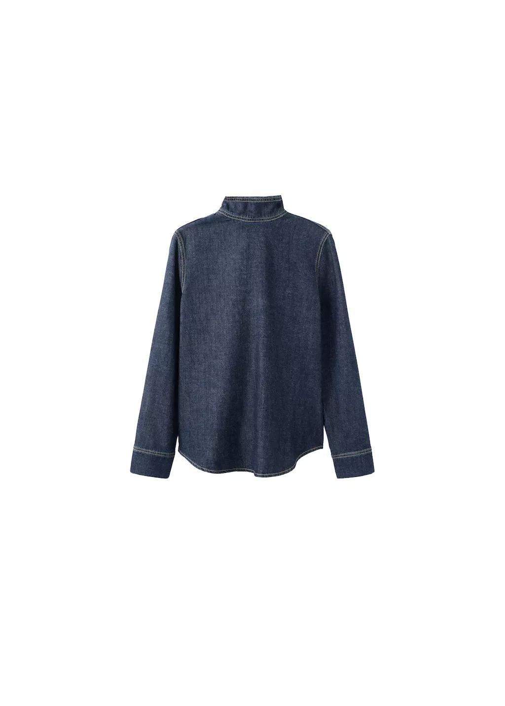 Blue Denim Shirt With Tie Fastening, 0201_TO, large image number 8