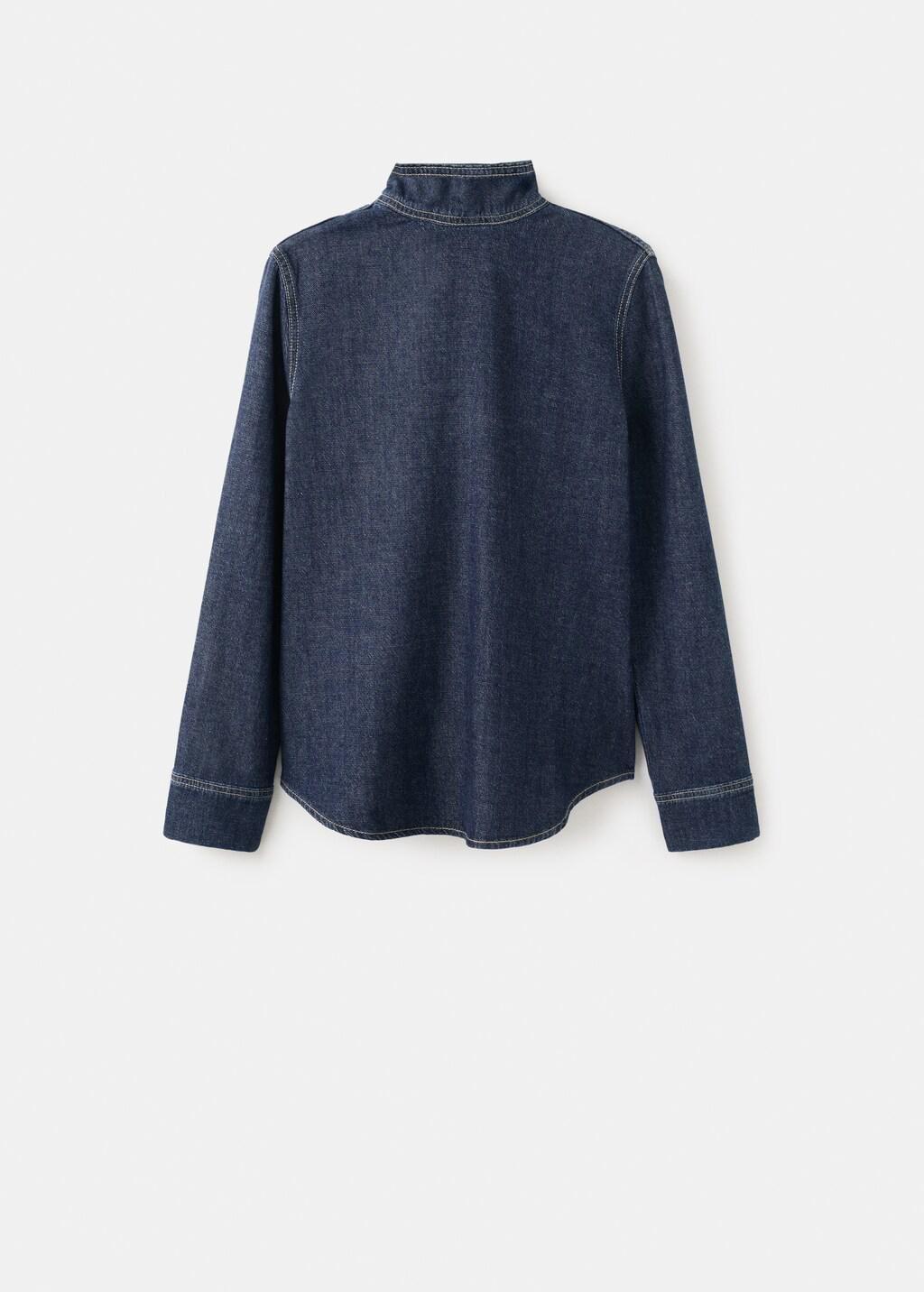 Blue Denim Shirt With Tie Fastening, 0201_TO, large image number 9