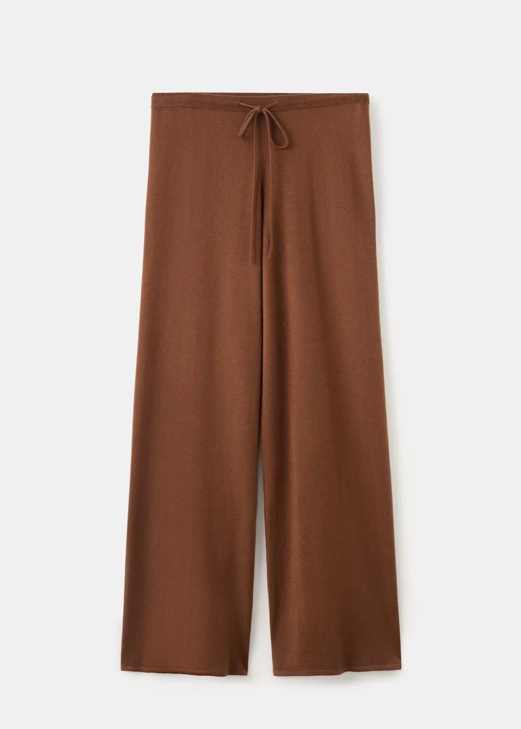 Brown Straight-Fit Trousers With Elastic Waist, 0201_17, large image number 6