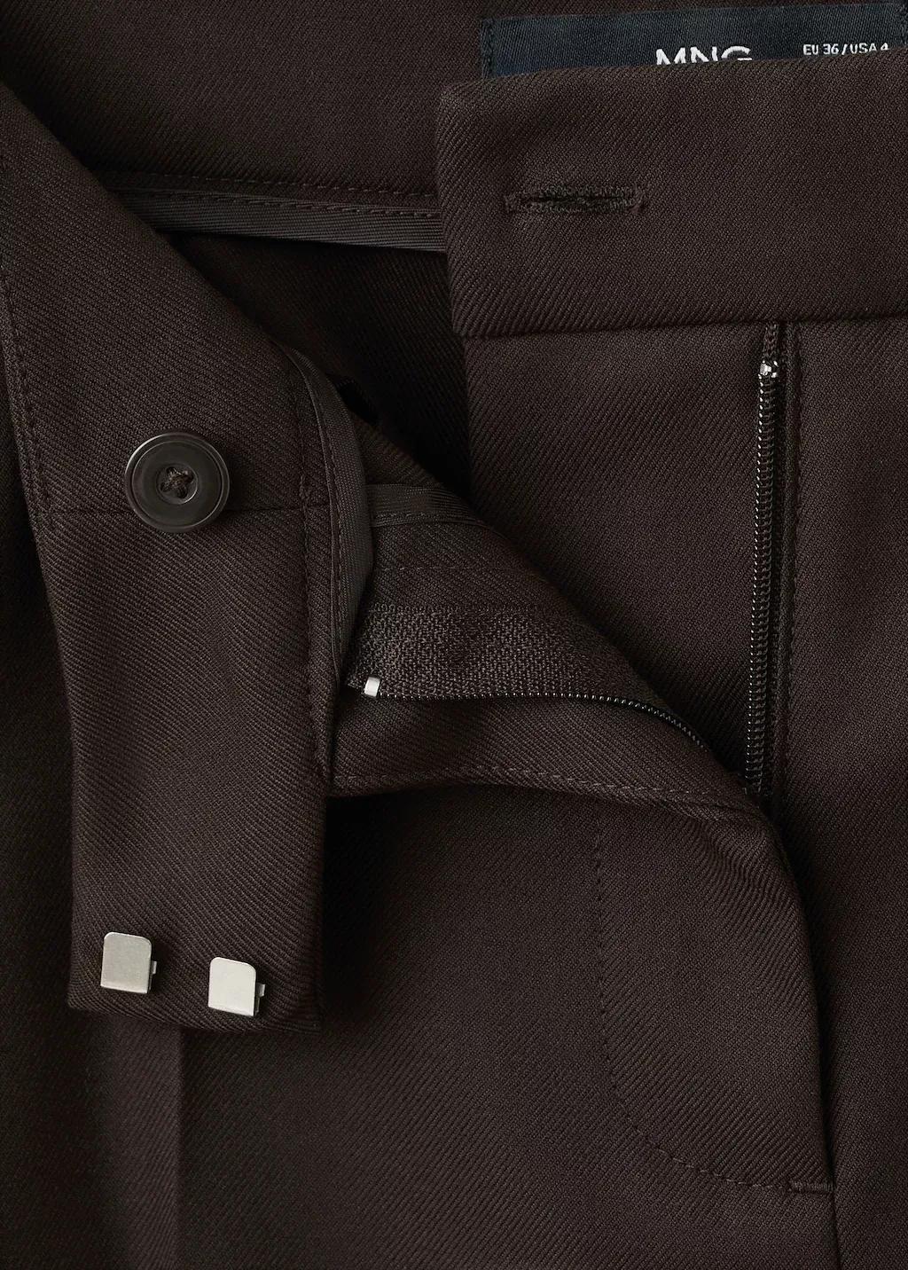 Brown Wide Leg Mid-Rise Pleated Trousers, 0201_30, large image number 5