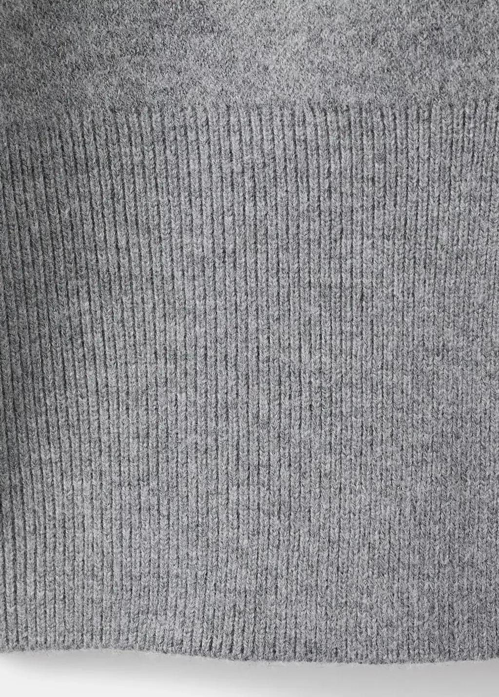 Grey V-Neck Knitted Cardigan, 0201_94, large image number 4