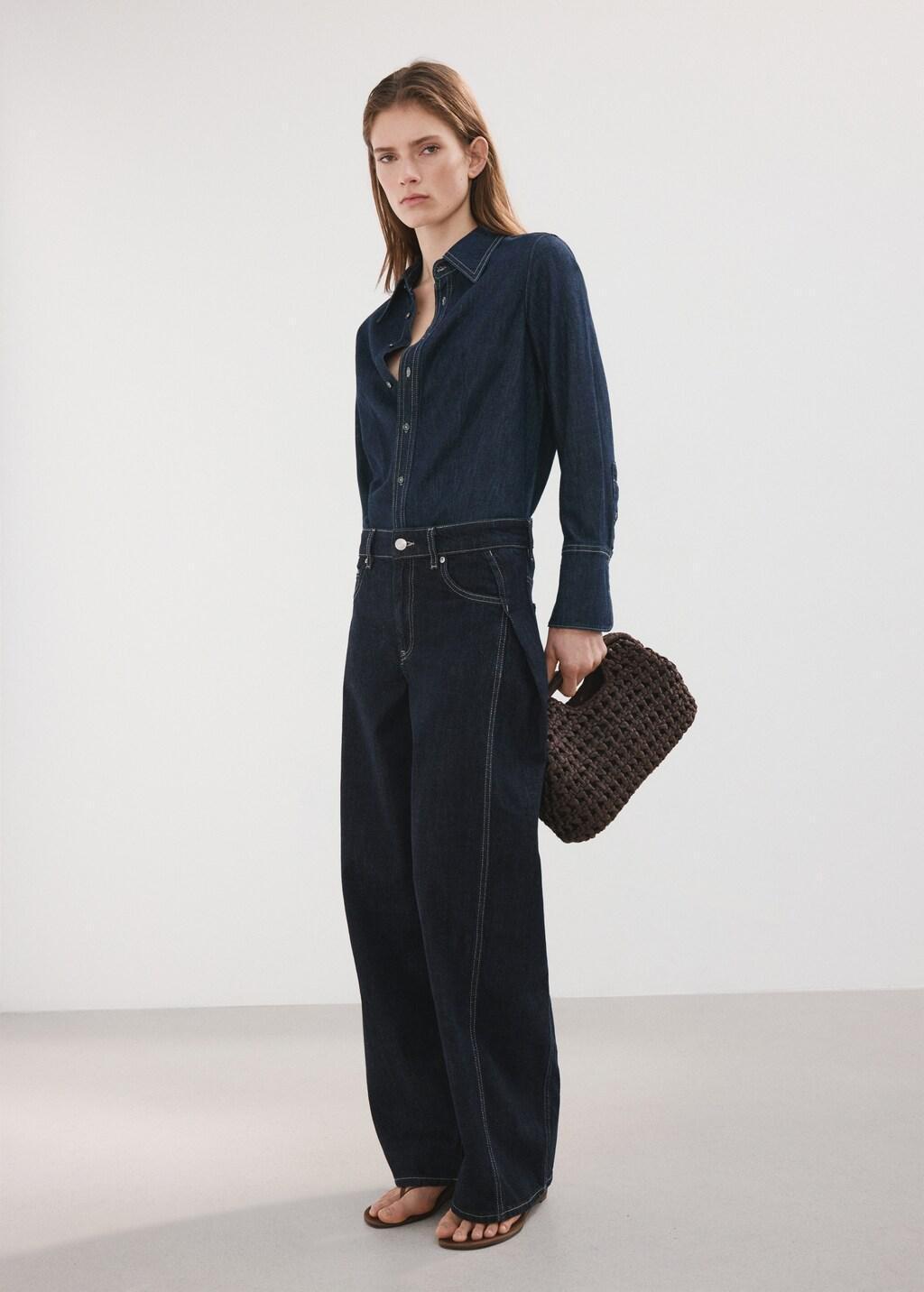 Black Mid-Rise Balloon Jeans, Black, large image number 0