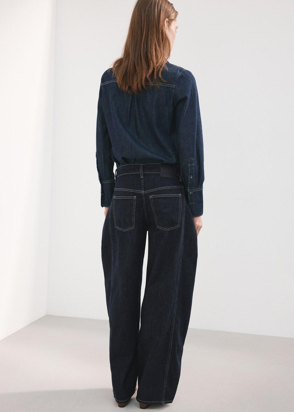 Black Mid-Rise Balloon Jeans, Black, large image number 2