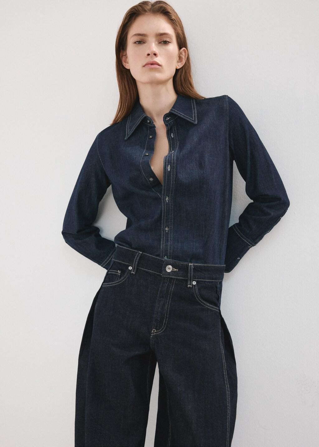 Black Mid-Rise Balloon Jeans, Black, large image number 4