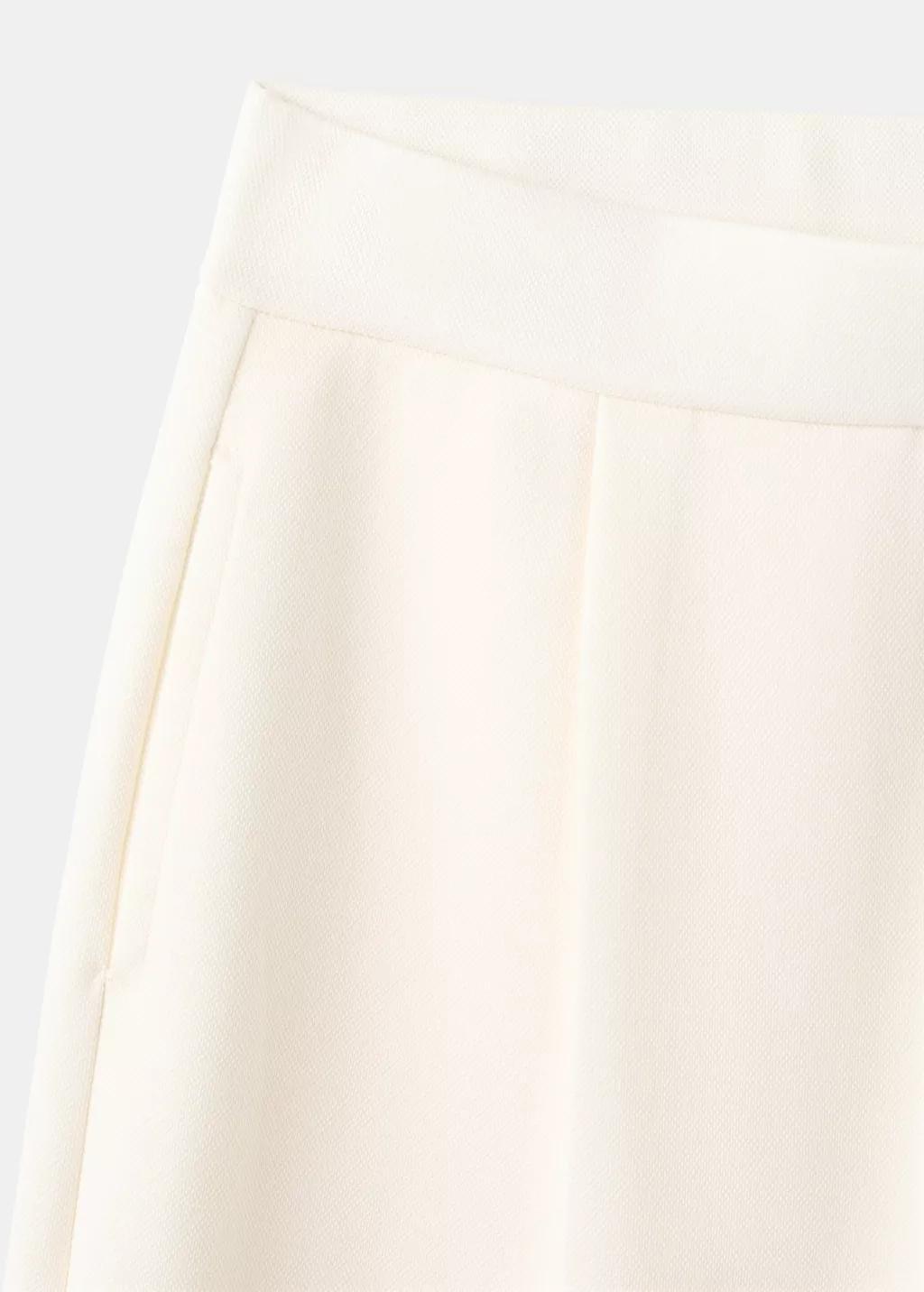 Beige Straight-Fit Cotton Trousers, 0201_05, large image number 1