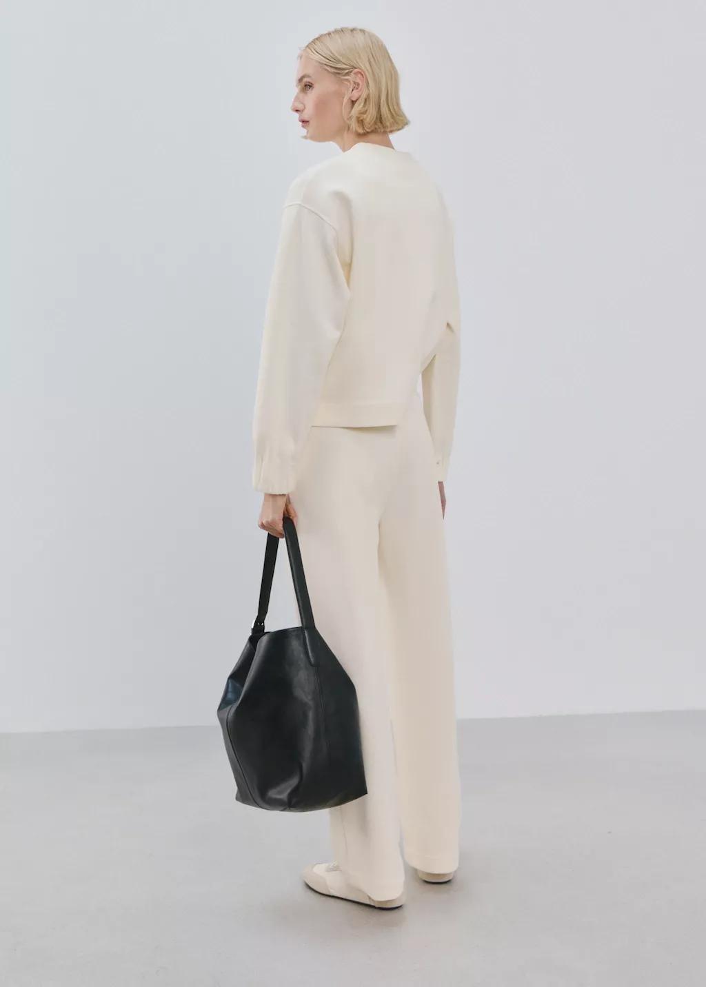 Beige Straight-Fit Cotton Trousers, 0201_05, large image number 2