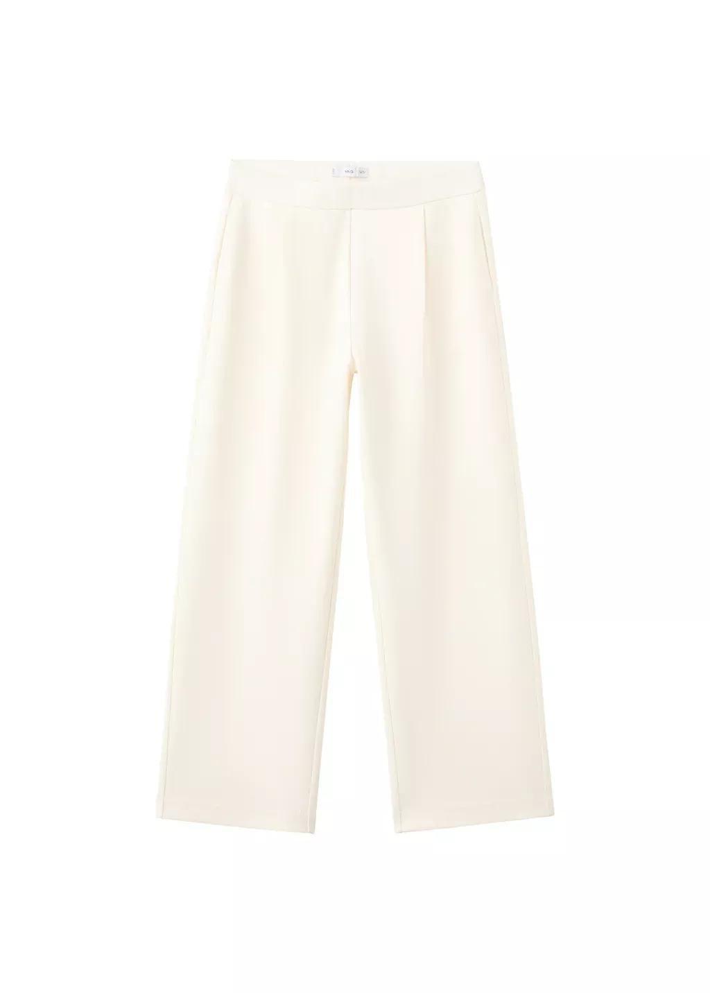 Beige Straight-Fit Cotton Trousers, 0201_05, large image number 6
