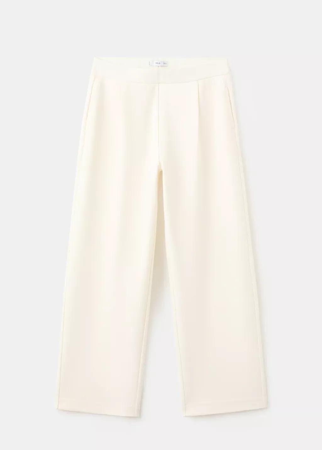 Beige Straight-Fit Cotton Trousers, 0201_05, large image number 7