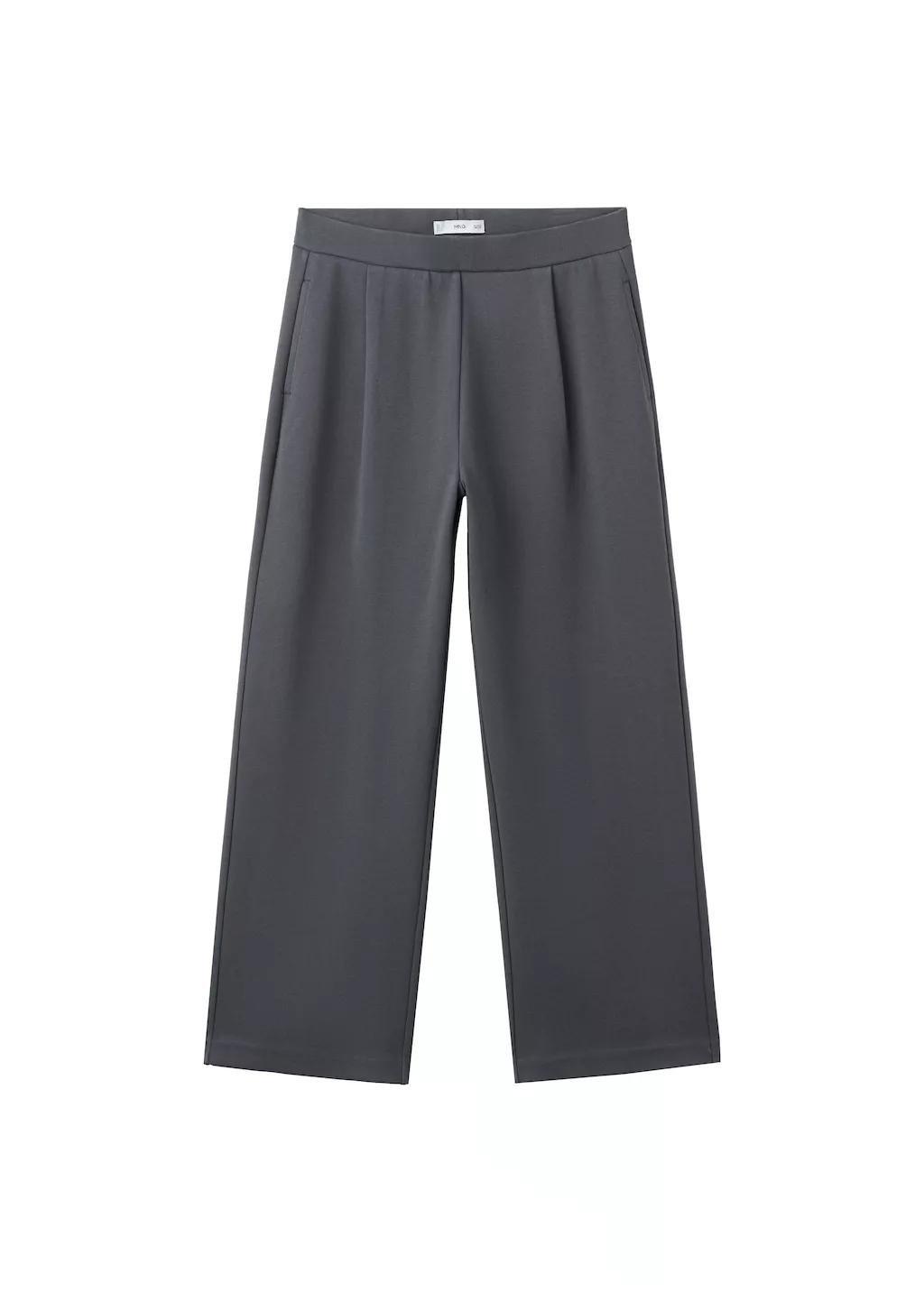Grey Straight-Fit Cotton Trousers, 0201_52, large image number 8