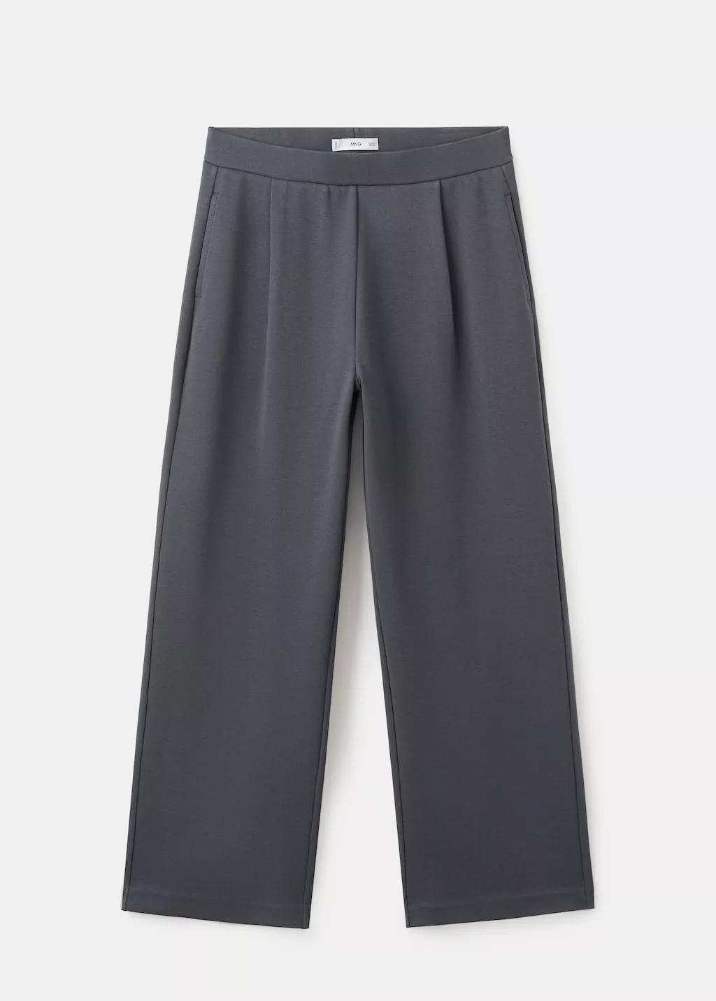 Grey Straight-Fit Cotton Trousers, 0201_52, large image number 9