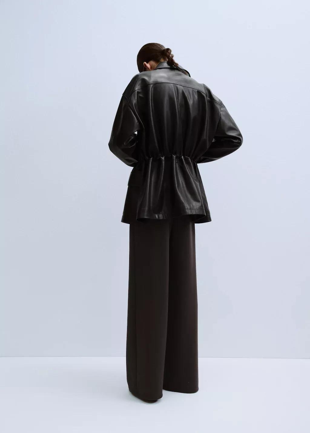 Brown Straight-Fit Trousers With Elastic Waist, 0201_32, large image number 2
