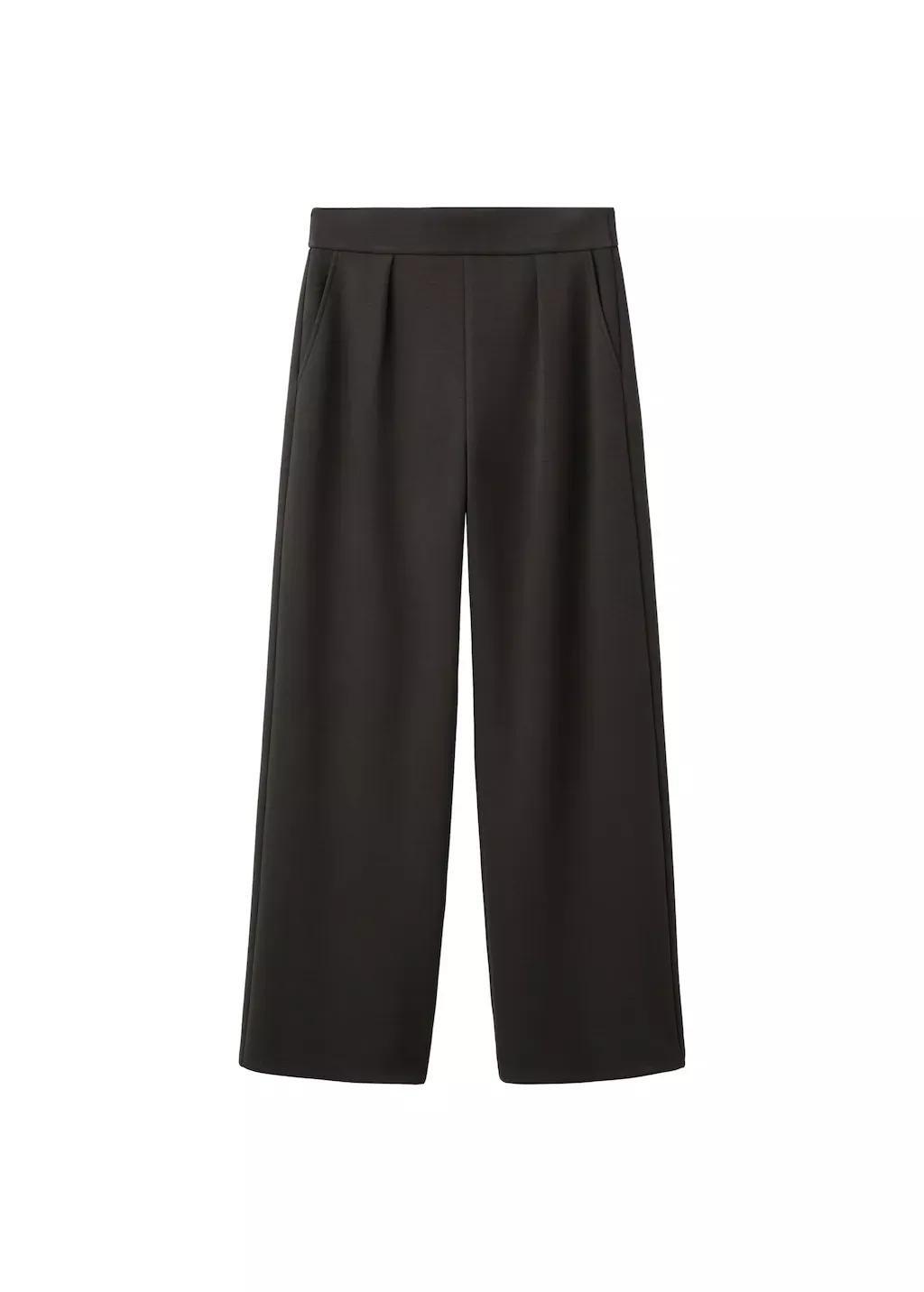 Brown Straight-Fit Trousers With Elastic Waist, Dark Brown, large image number 6