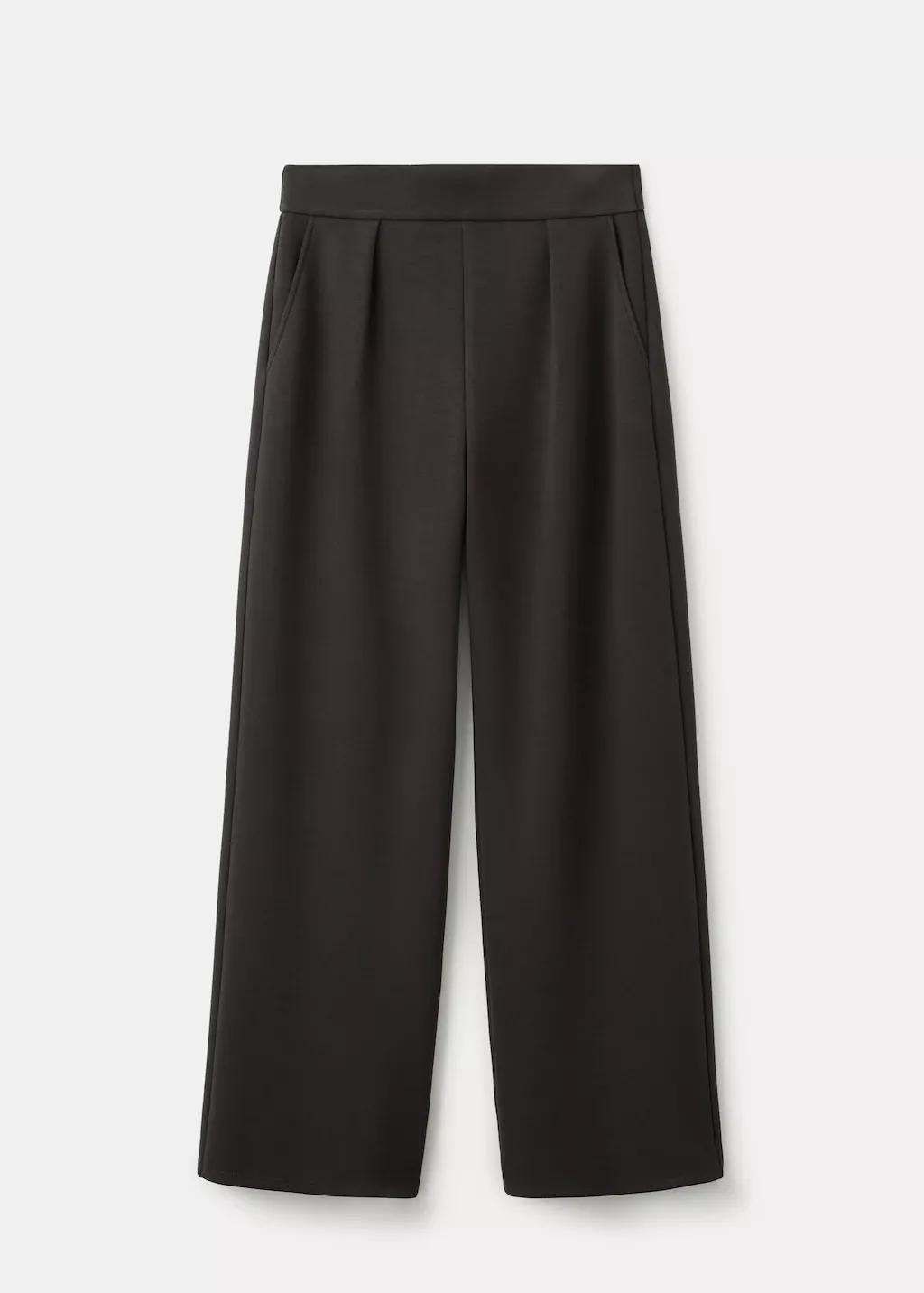 Brown Straight-Fit Trousers With Elastic Waist, Dark Brown, large image number 7
