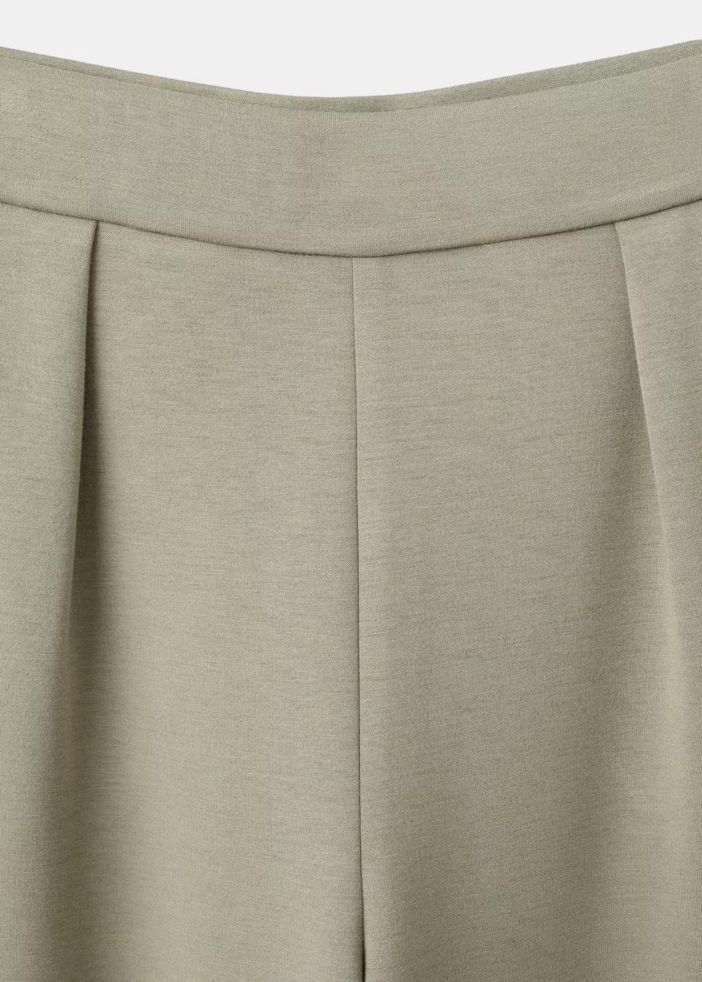 Khaki Straight-Fit Trousers With Elastic Waist, 0201_37, large image number 1