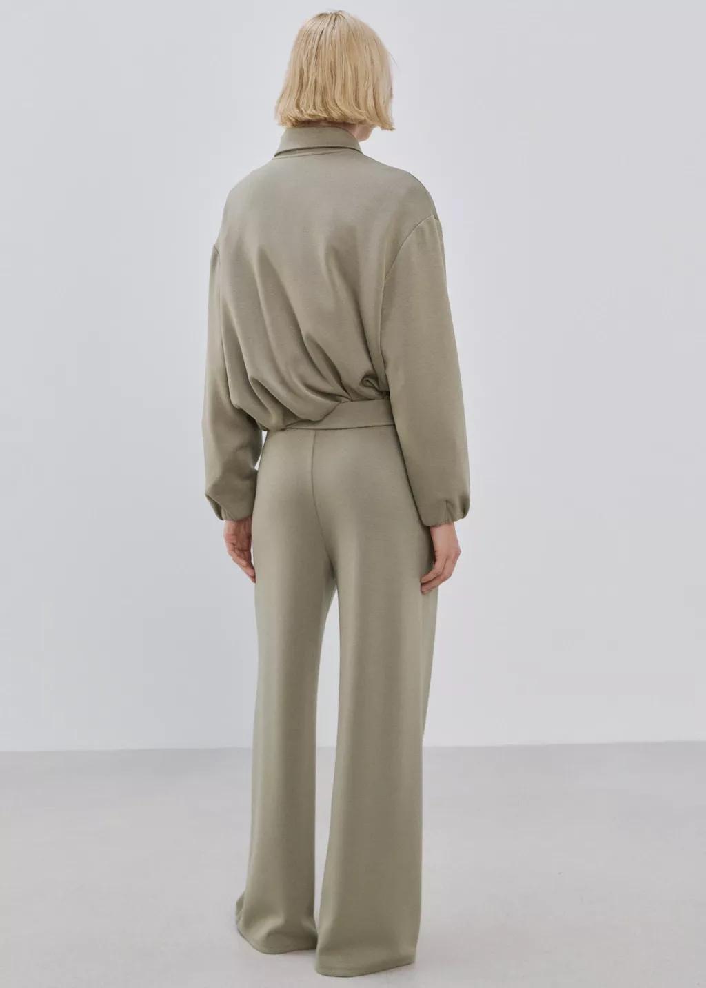 Khaki Straight-Fit Trousers With Elastic Waist, 0201_37, large image number 2