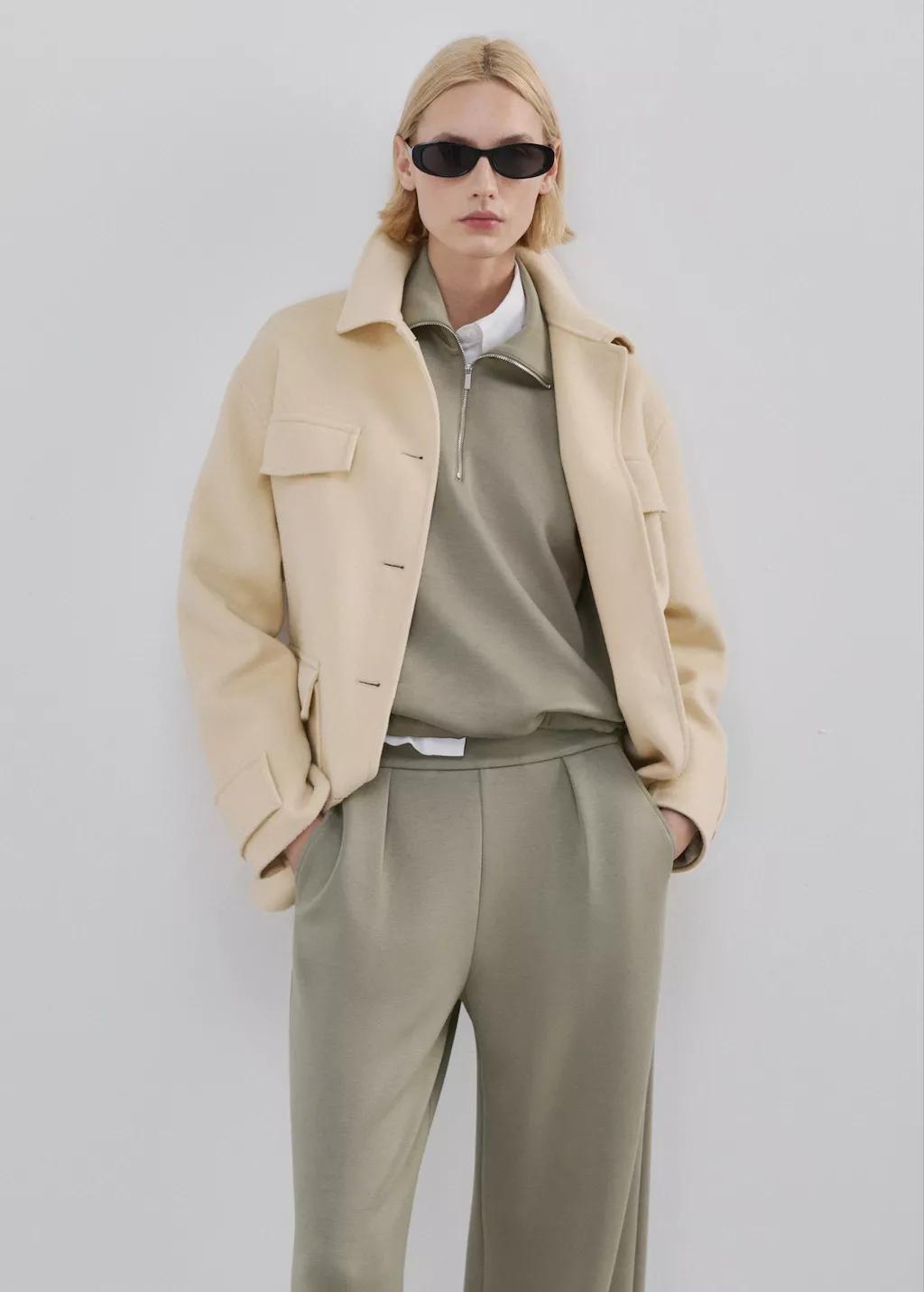 Khaki Straight-Fit Trousers With Elastic Waist, 0201_37, large image number 4
