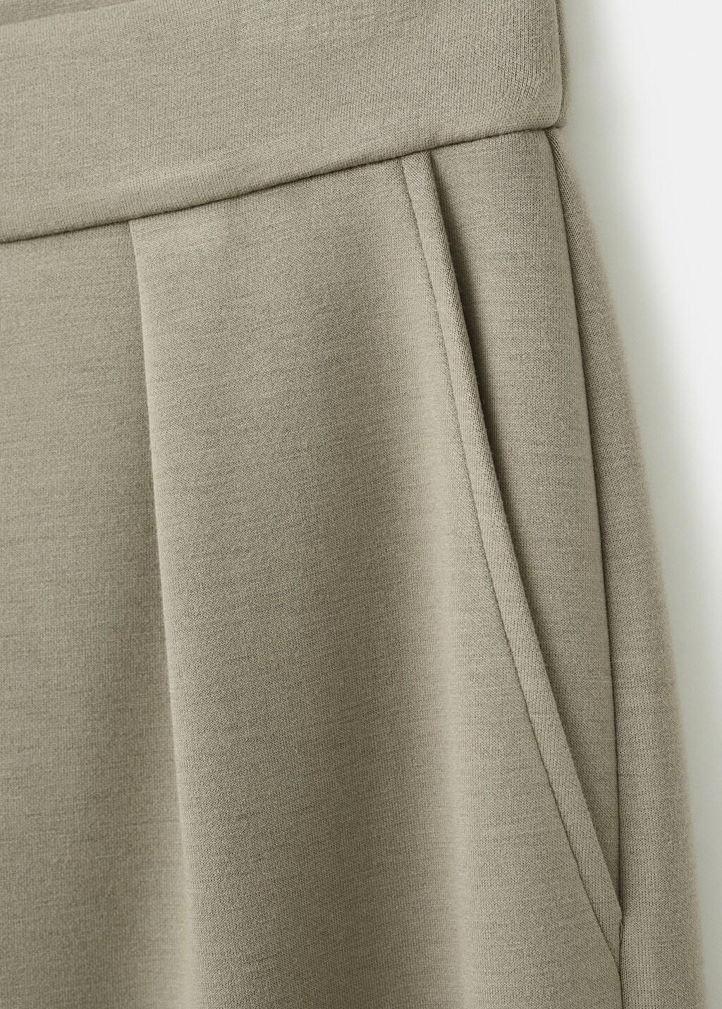 Khaki Straight-Fit Trousers With Elastic Waist, 0201_37, large image number 5