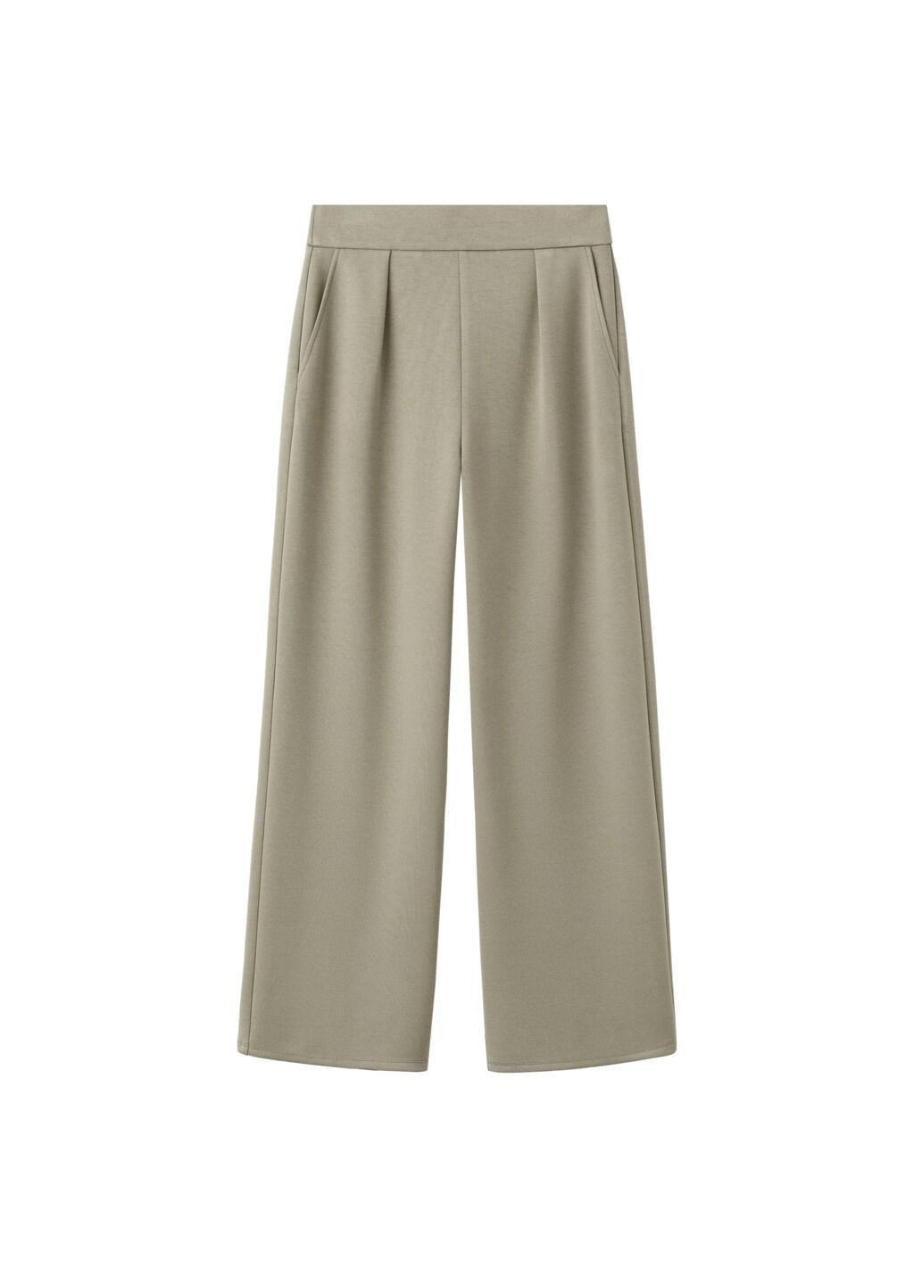 Khaki Straight-Fit Trousers With Elastic Waist, 0201_37, large image number 6