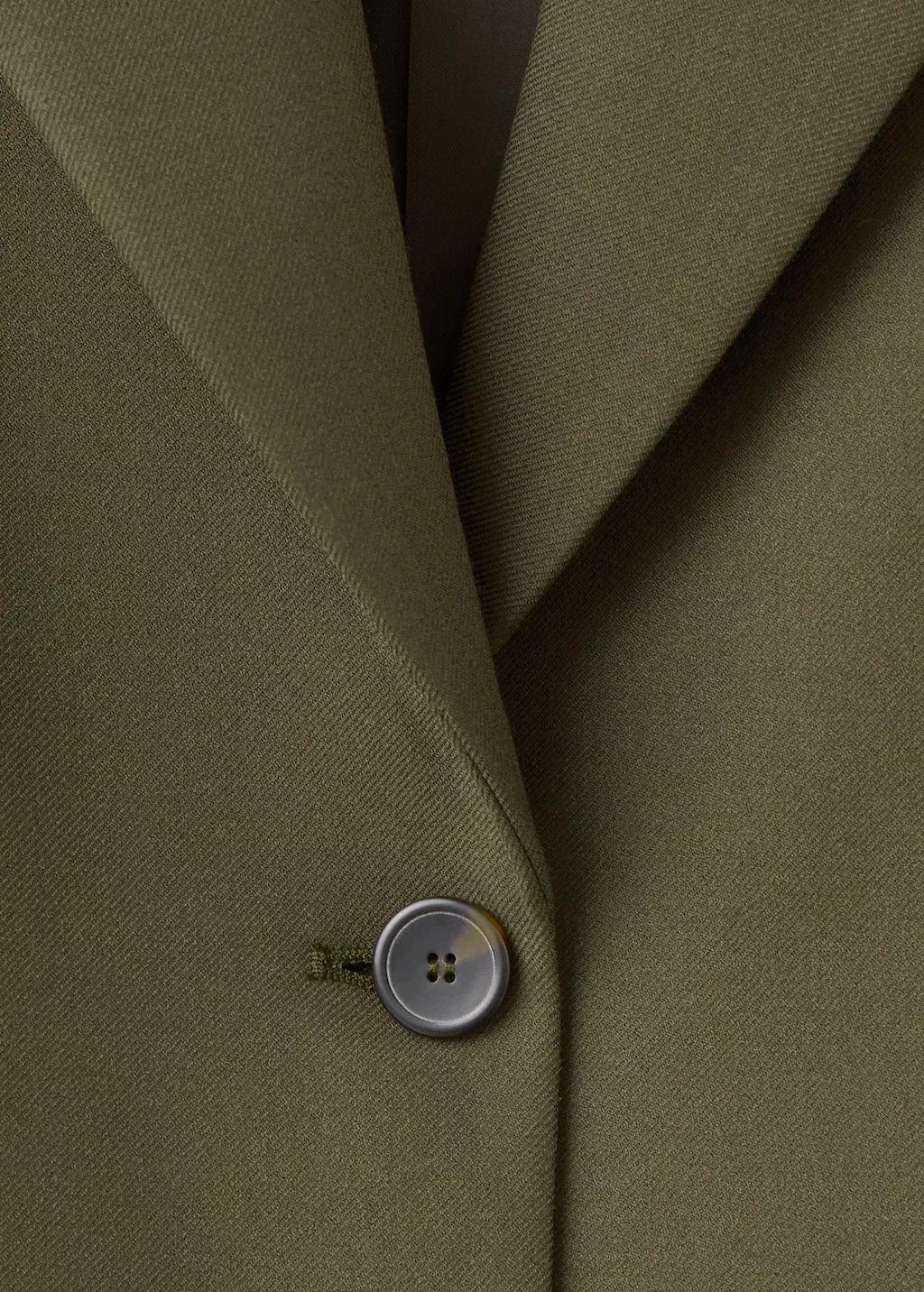Khaki Double-Breasted Suit Jacket, Beige - Khaki, large image number 1