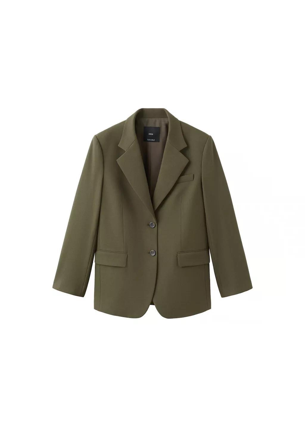 Khaki Double-Breasted Suit Jacket, Beige - Khaki, large image number 5